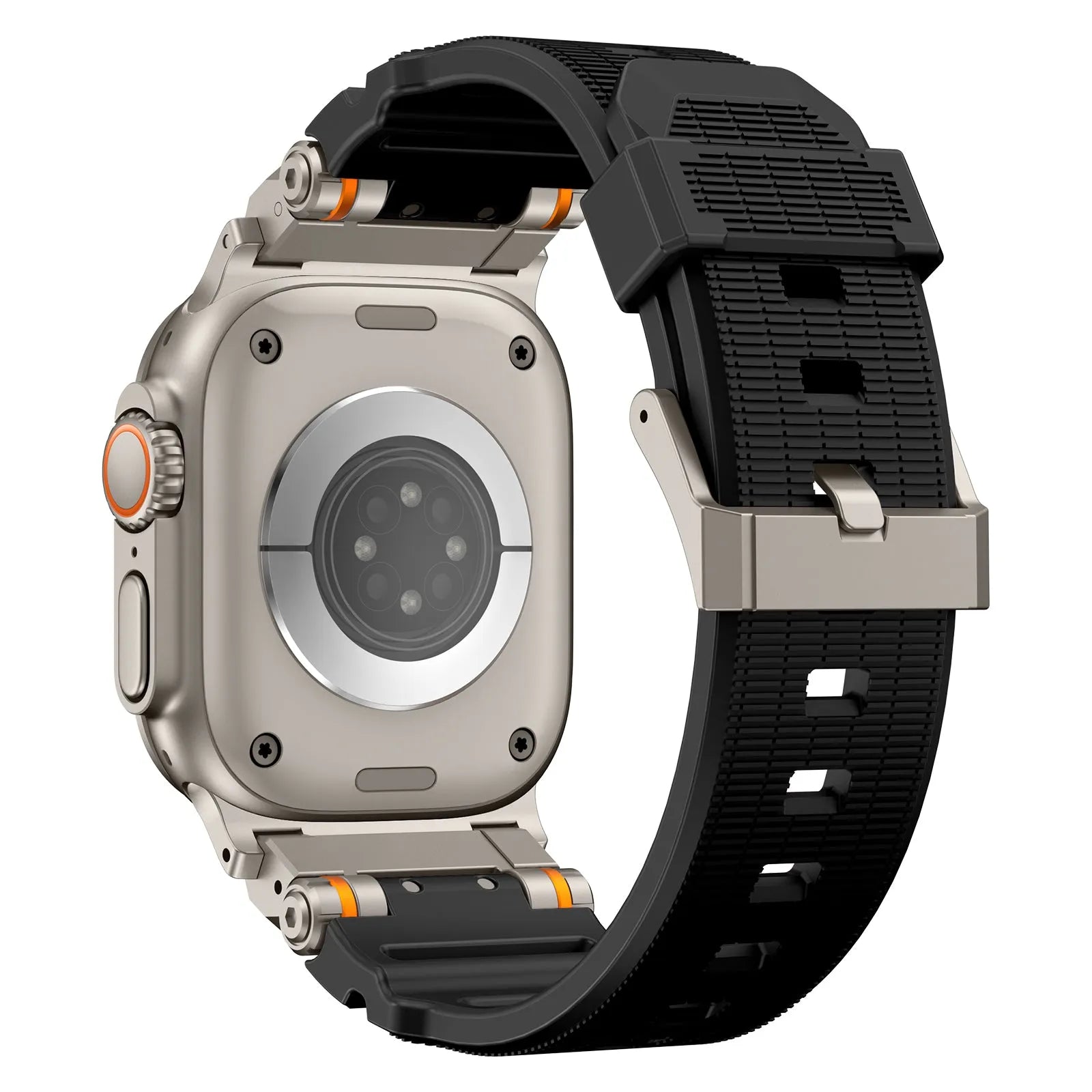 Apple Watch 'Adventurer' Silikonarmband (Schwarz mit Titan)