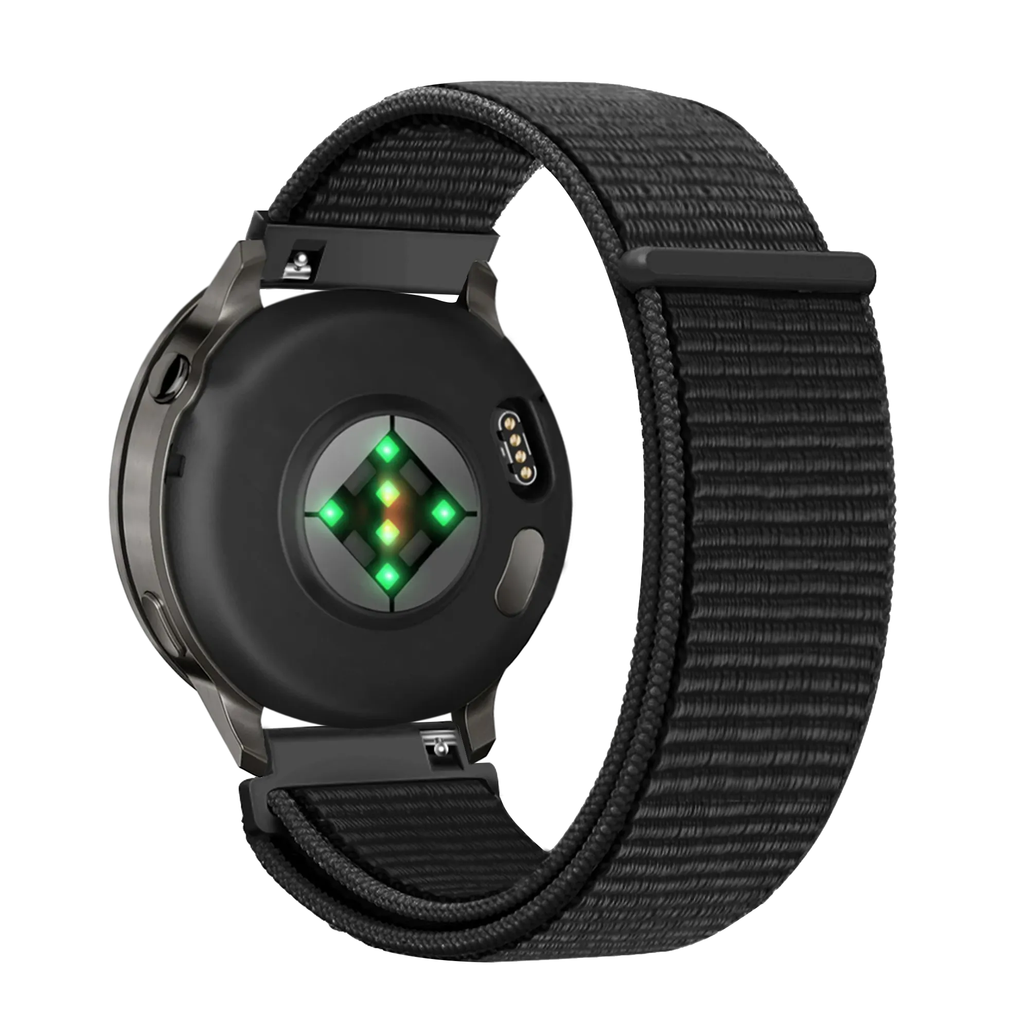 Bandz Garmin Forerunner 265s Nylon Loop Armband (Schwarz)