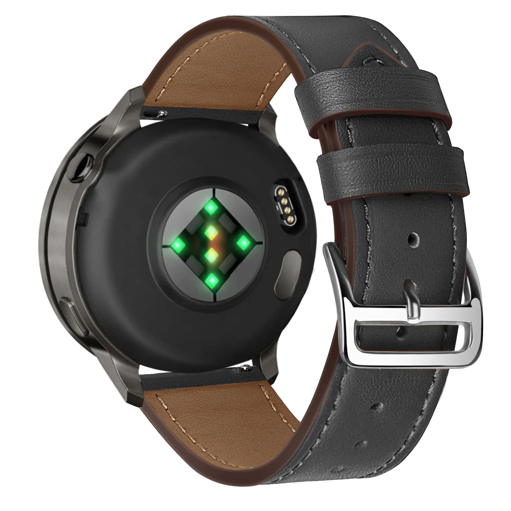 Bandz Garmin Venu 2 Lederarmband 'Deluxe' (Schwarz)