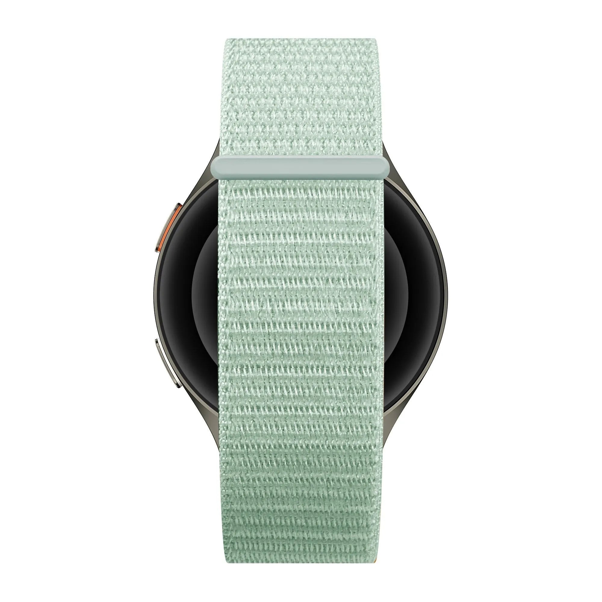 Nylon Strap 'Easy Fit', light green, on a watch, direct front view