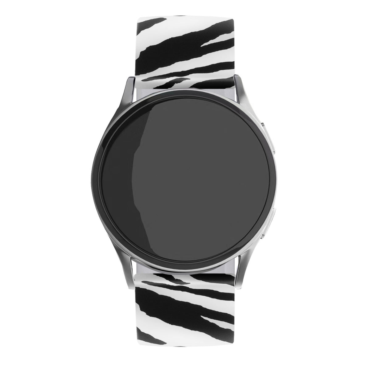 Print Silicone Strap, on a watch, direct front view