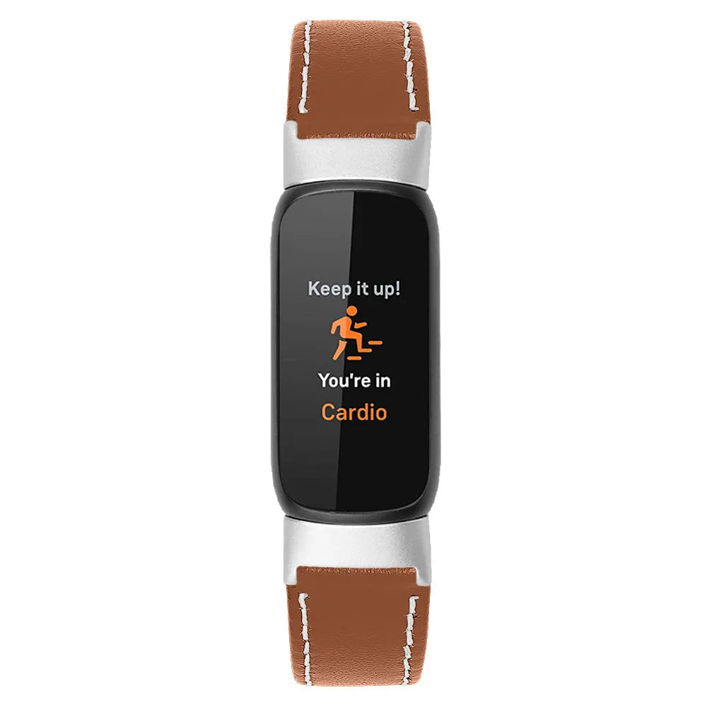 Fitbit Luxe modernes Leder-Armband (braun)