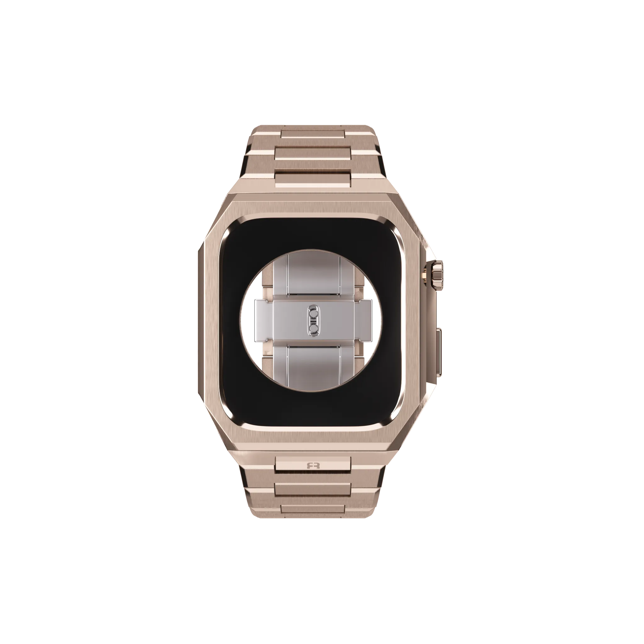 Reqior Apple Watch 45mm Hülle mit integriertem Stahlarmband 'Nautilus' (Roségold)