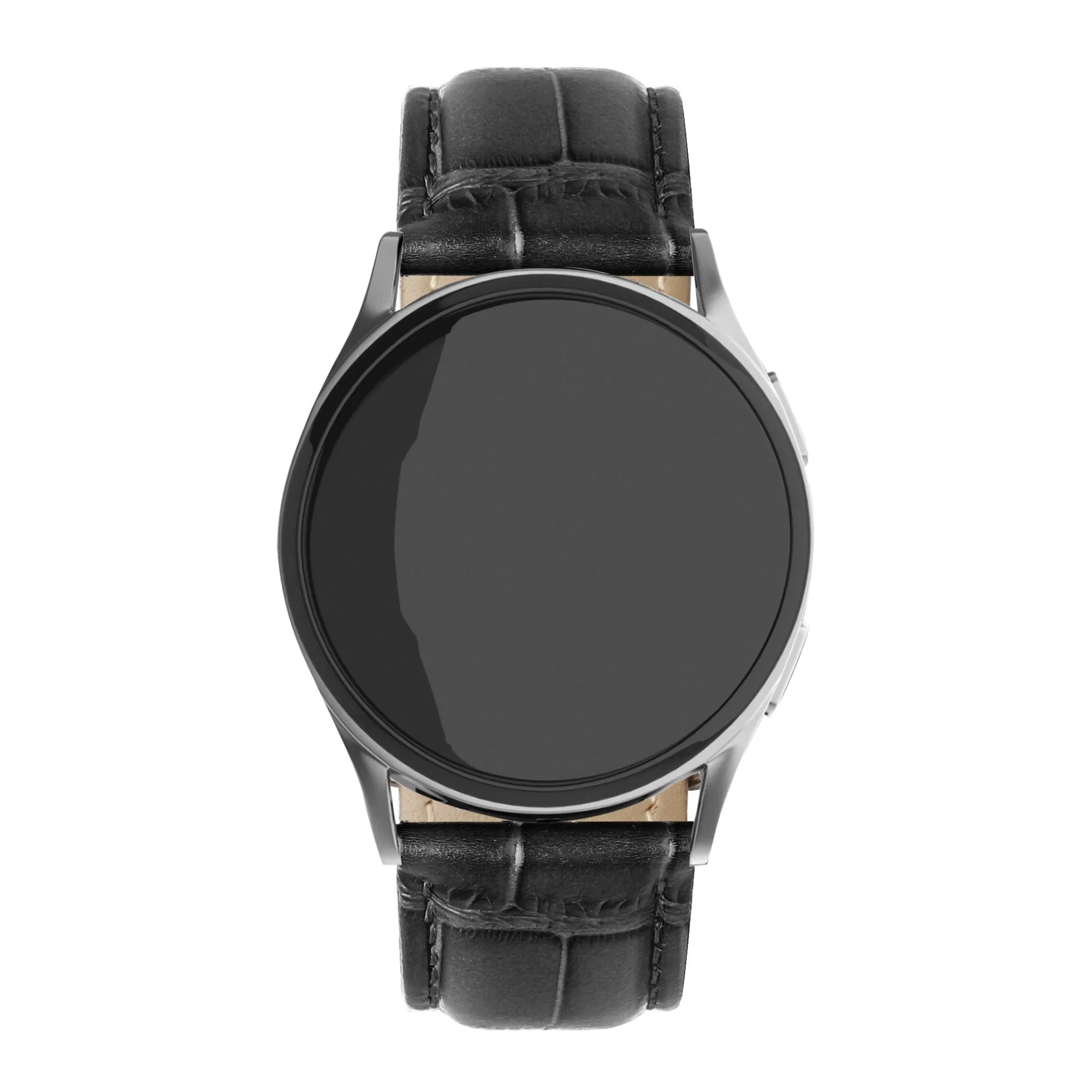 Oppo Watch S Gebürstetes Lederarmband Krokodilprägung (Schwarz)