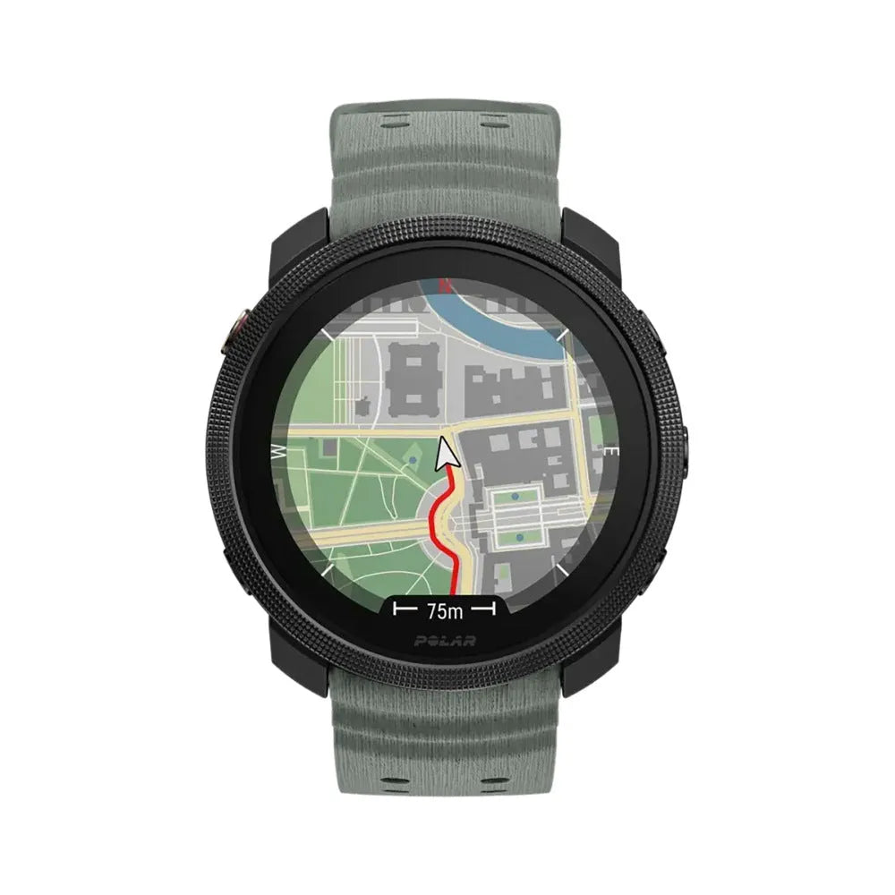 Silicone Grain Strap, dark grey, on a watch, direct front view