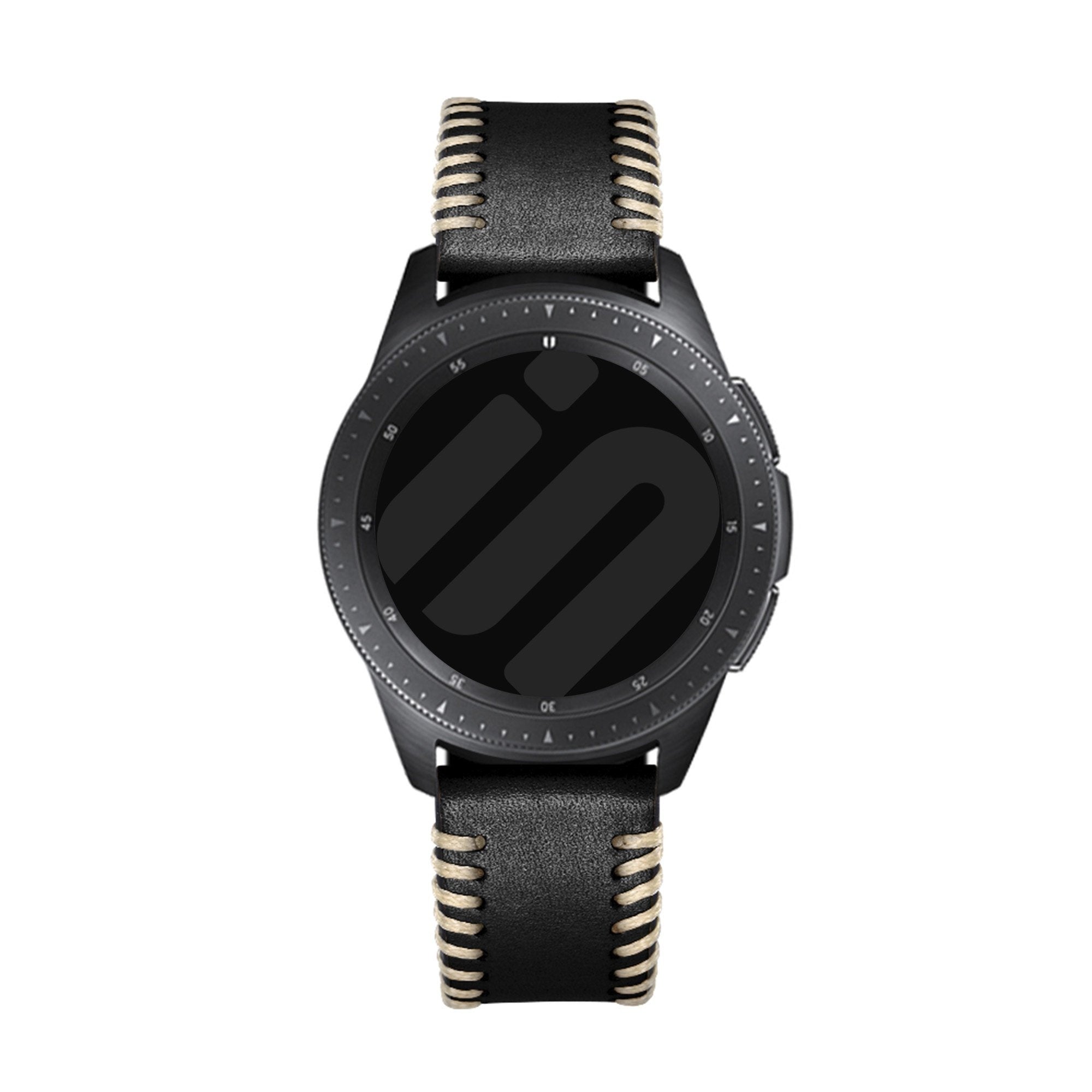 Huawei Watch 5 - 46mm Lederarmband mit Ziernähten (Schwarz)