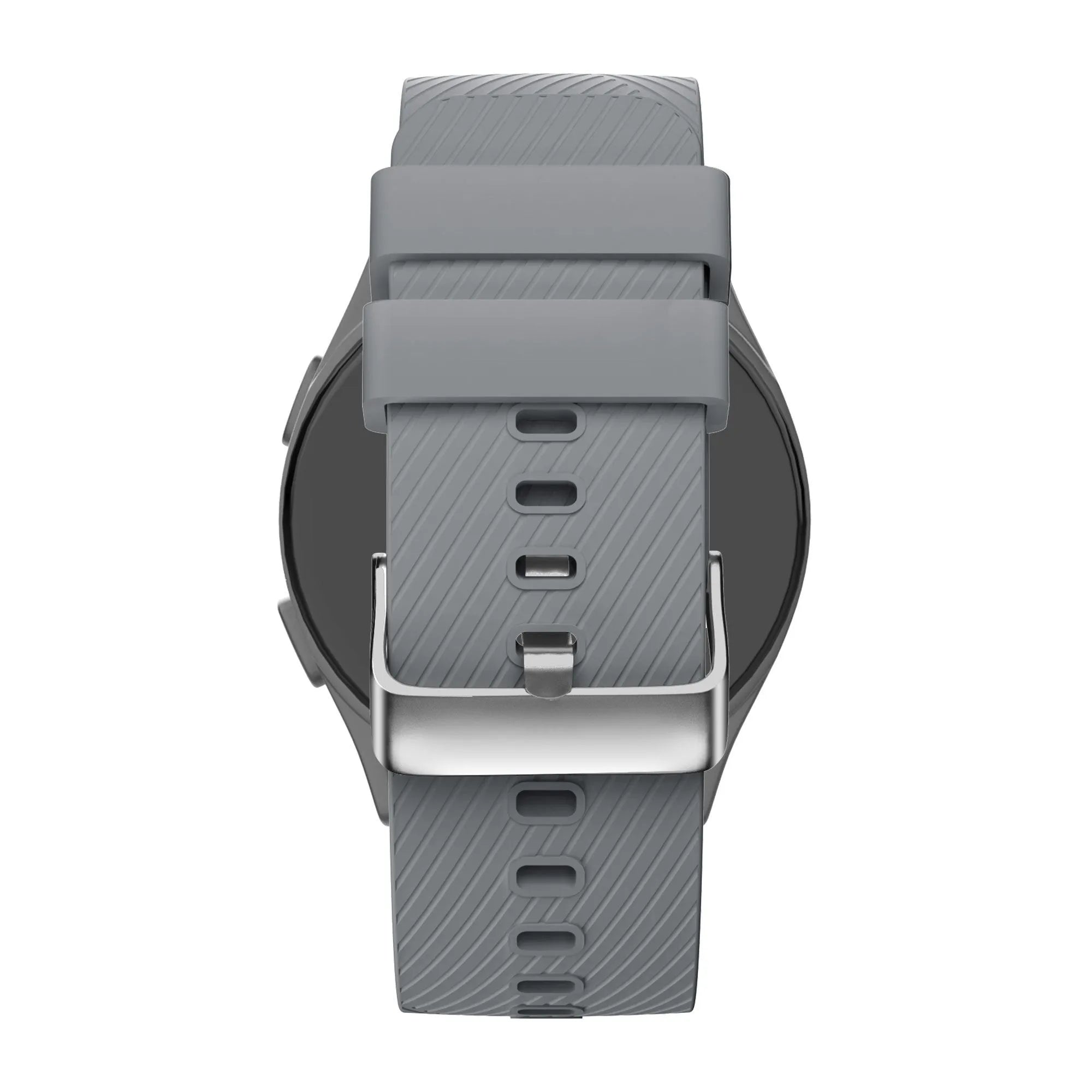 Silicone Strap 'Deluxe', grey, on a watch, direct rear view