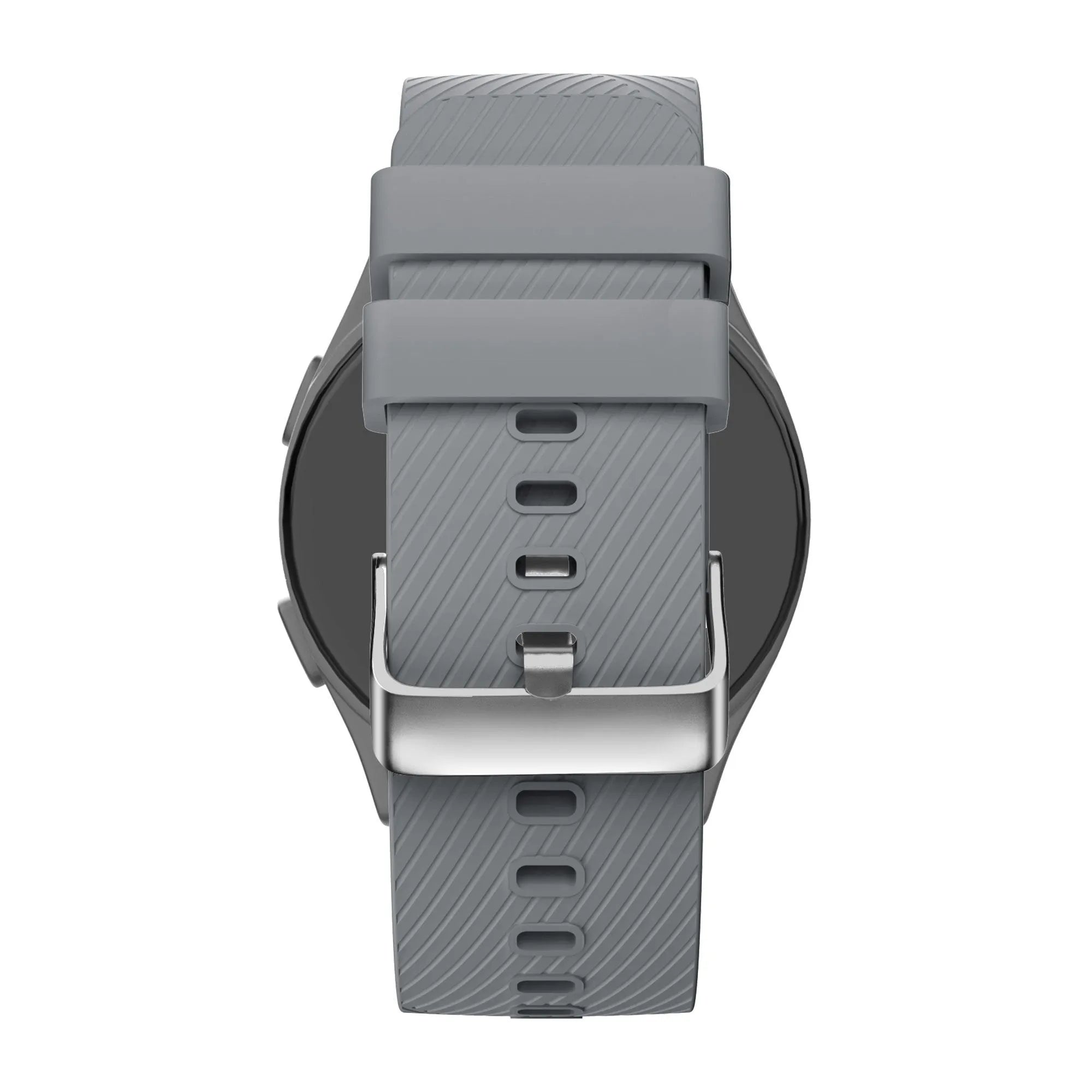 Silicone Strap 'Deluxe', grey, on a watch, direct rear view