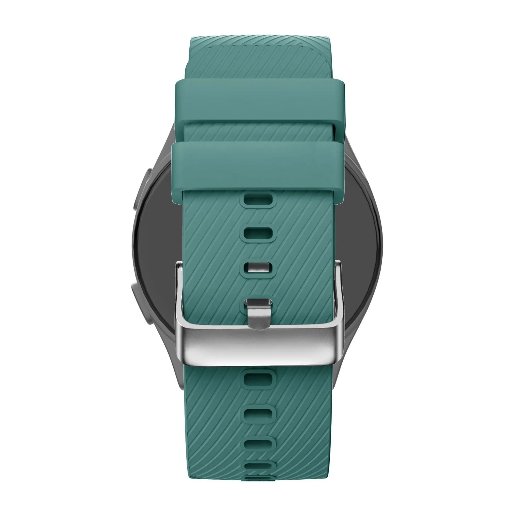 Silicone Strap 'Deluxe', viridian, on a watch, direct rear view