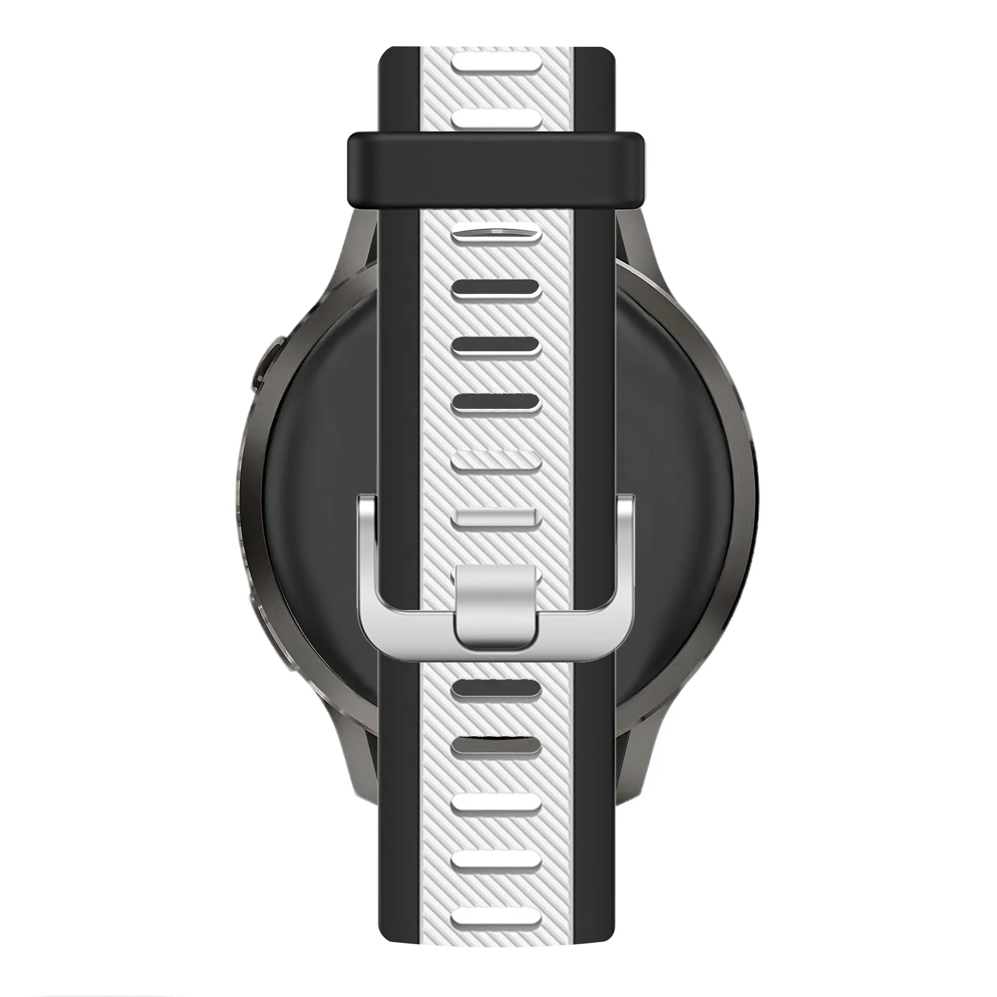 Bandz Garmin Forerunner 570 - 42mm Dual Sportarmband mit Schnalle (Schwarz/Weiß)