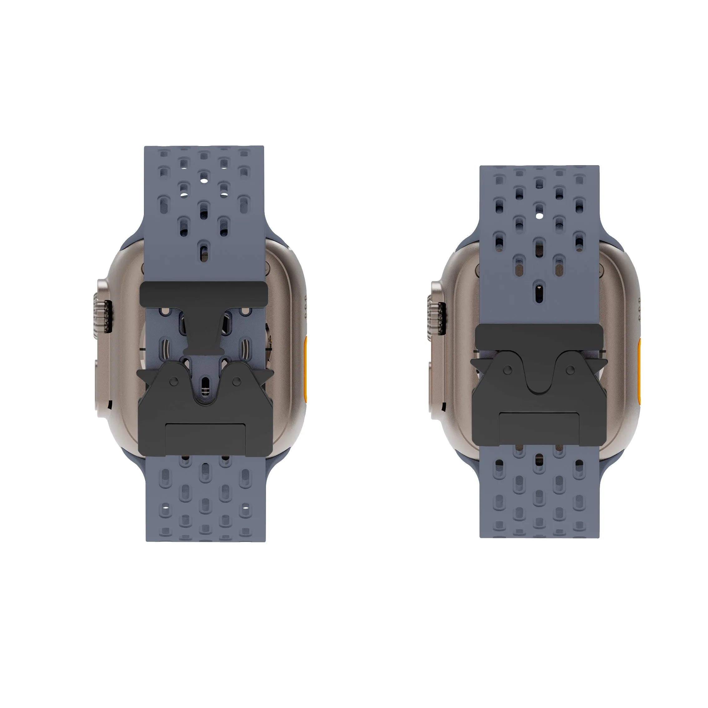 Apple Watch Silikonarmband mit P-Schnalle (Graublau)