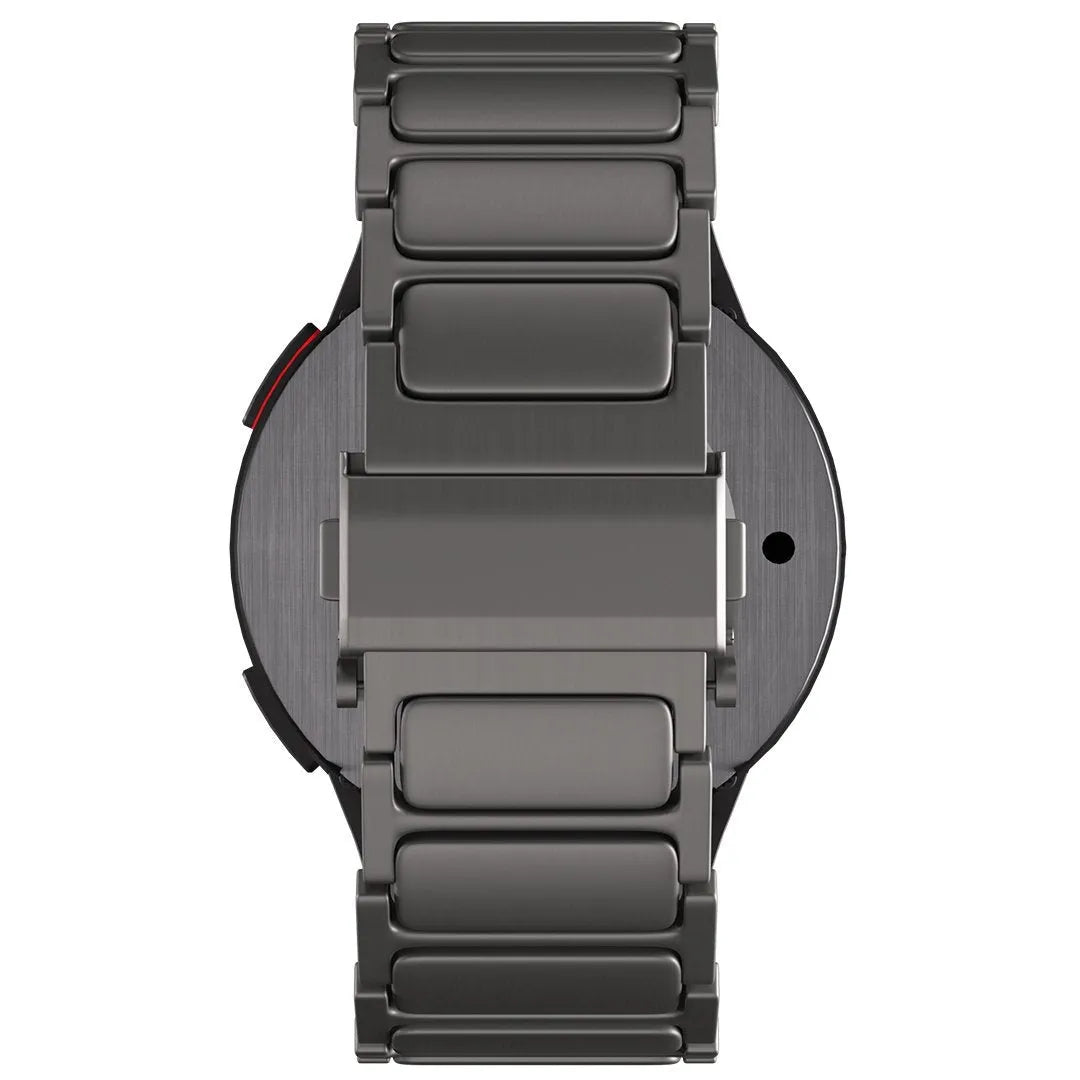 Titanium Strap 'One Push', graphite, on a watch, direct rear view