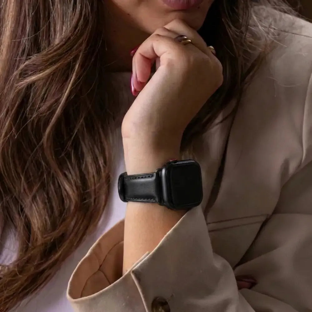 Apple Watch Ultra Lederarmband (Schwarz)