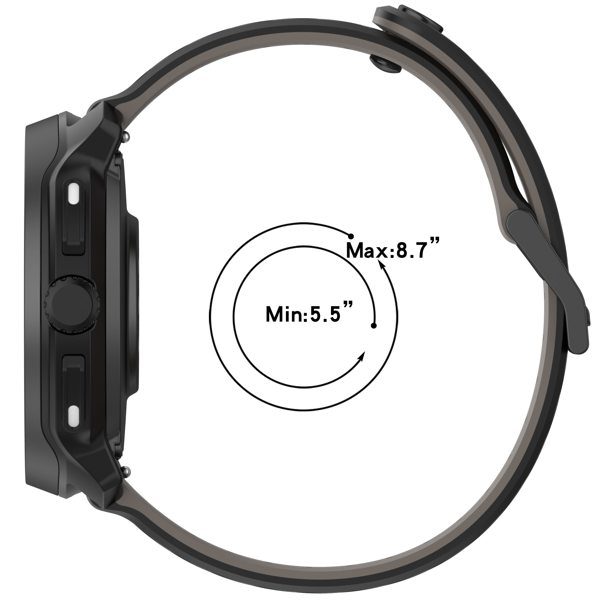 OnePlus Watch Gestreiftes Silikonarmband (Schwarz)