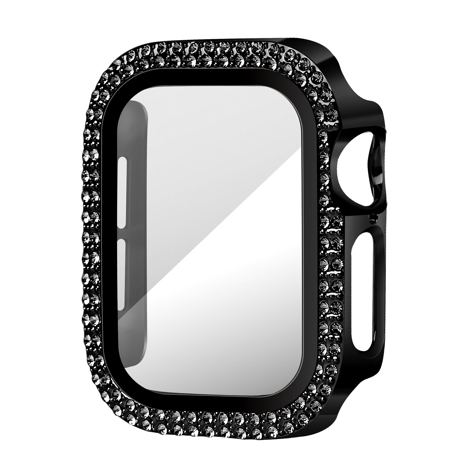 Bandz Apple Watch 10/11 - 42mm Diamond Hülle mit Glass (Schwarz)