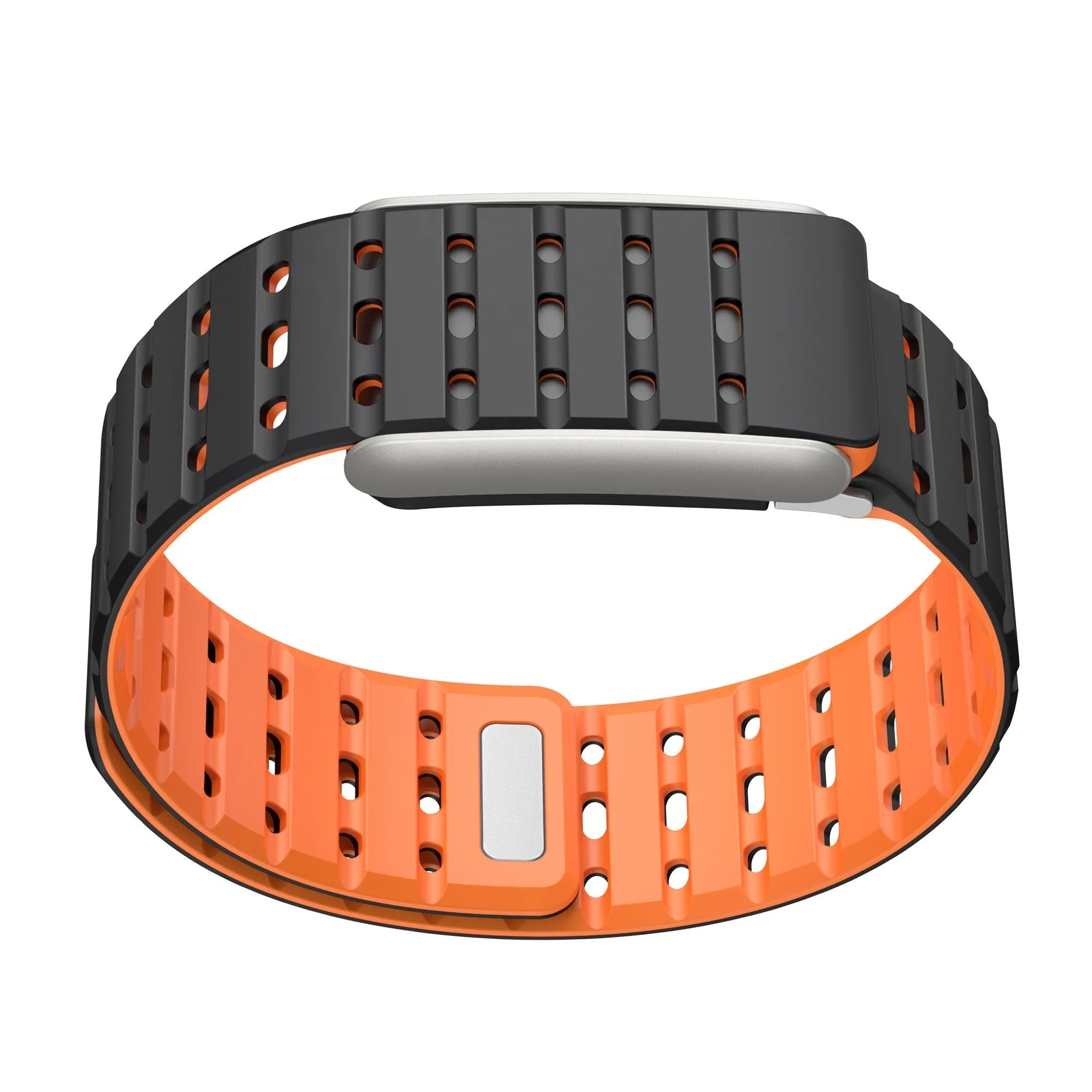 Kompatibel mit Whoop 5.0 magnetisches Silikonarmband (Schwarz/Orange)