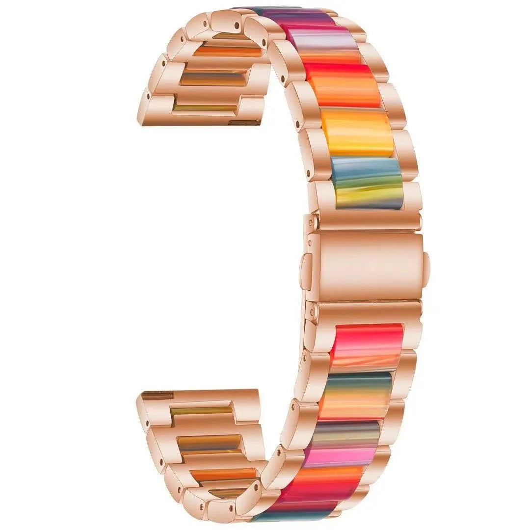 Amazfit GTR Mini Steel Resin Strap (Rose Gold/Colourful)