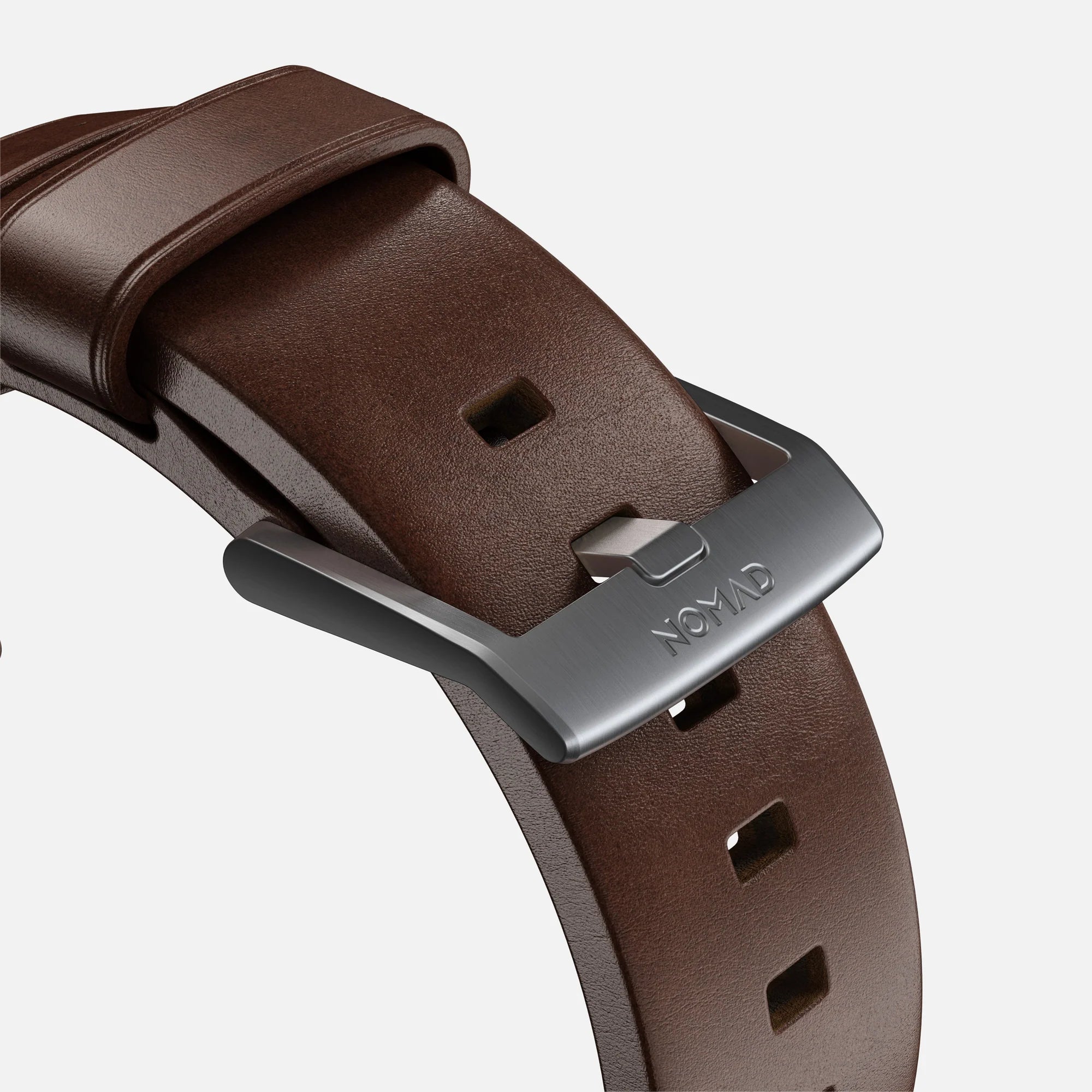 Nomad Modern Apple Watch Lederarmband (Braun/Silber)