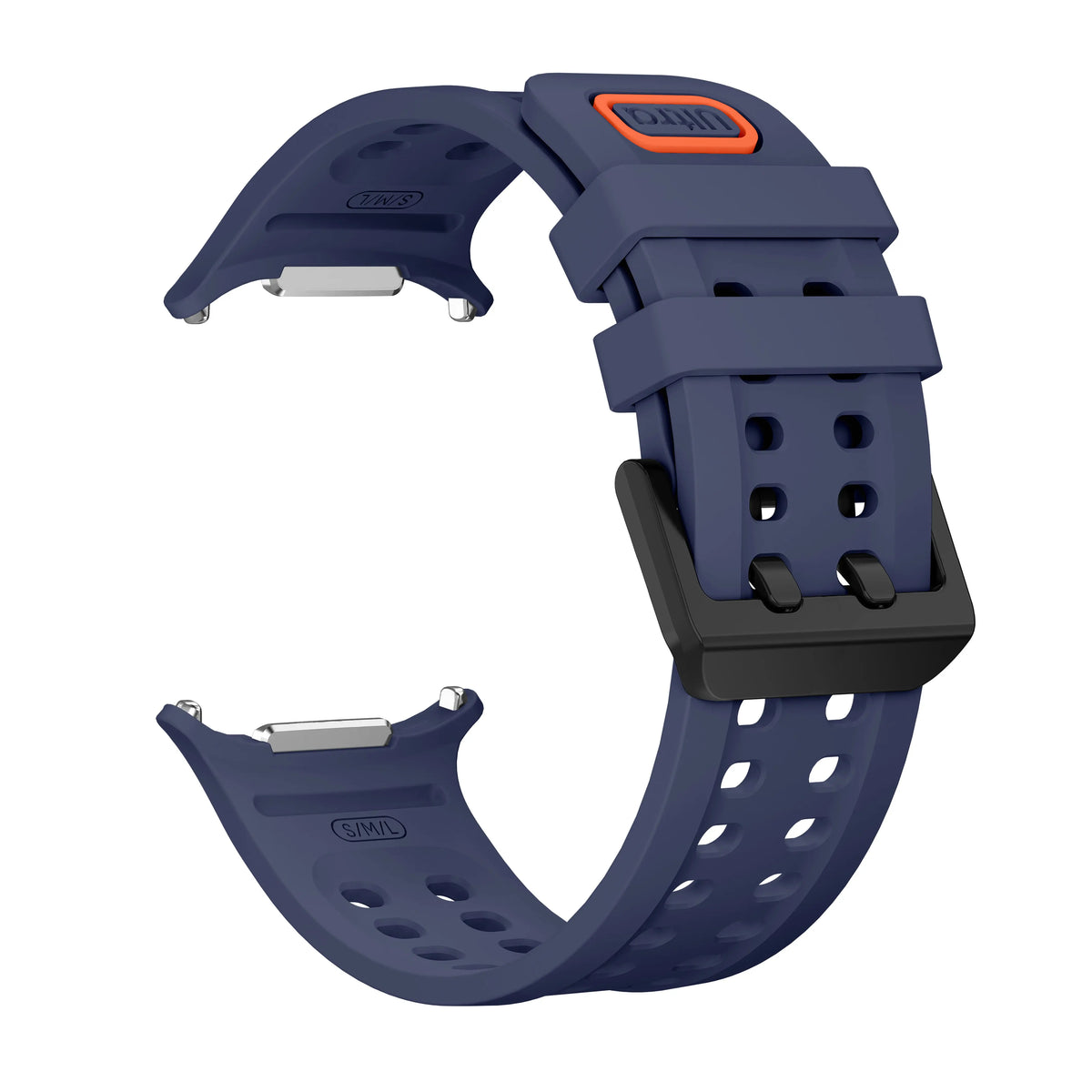 Silicone Strap, dark blue, without a watch, 3/4 front view