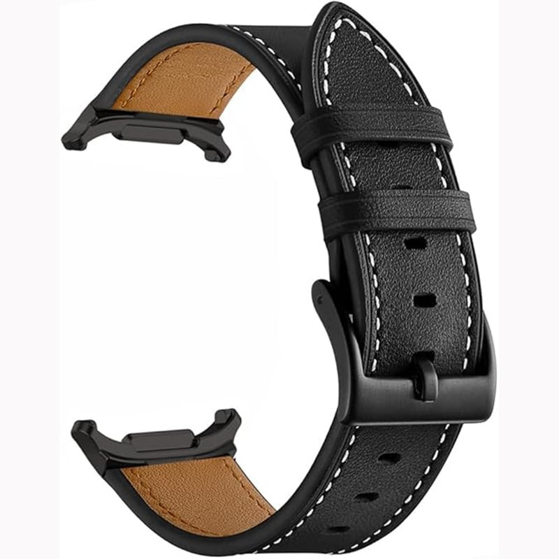Leather Strap, black, without a watch, 3/4 front view