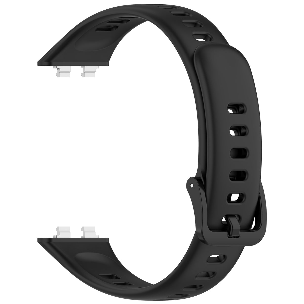 Silicone Strap, black, without a watch, 3/4 front view