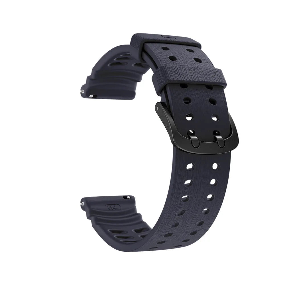 Silicone Grain Strap, dark blue, without a watch, 3/4 front view