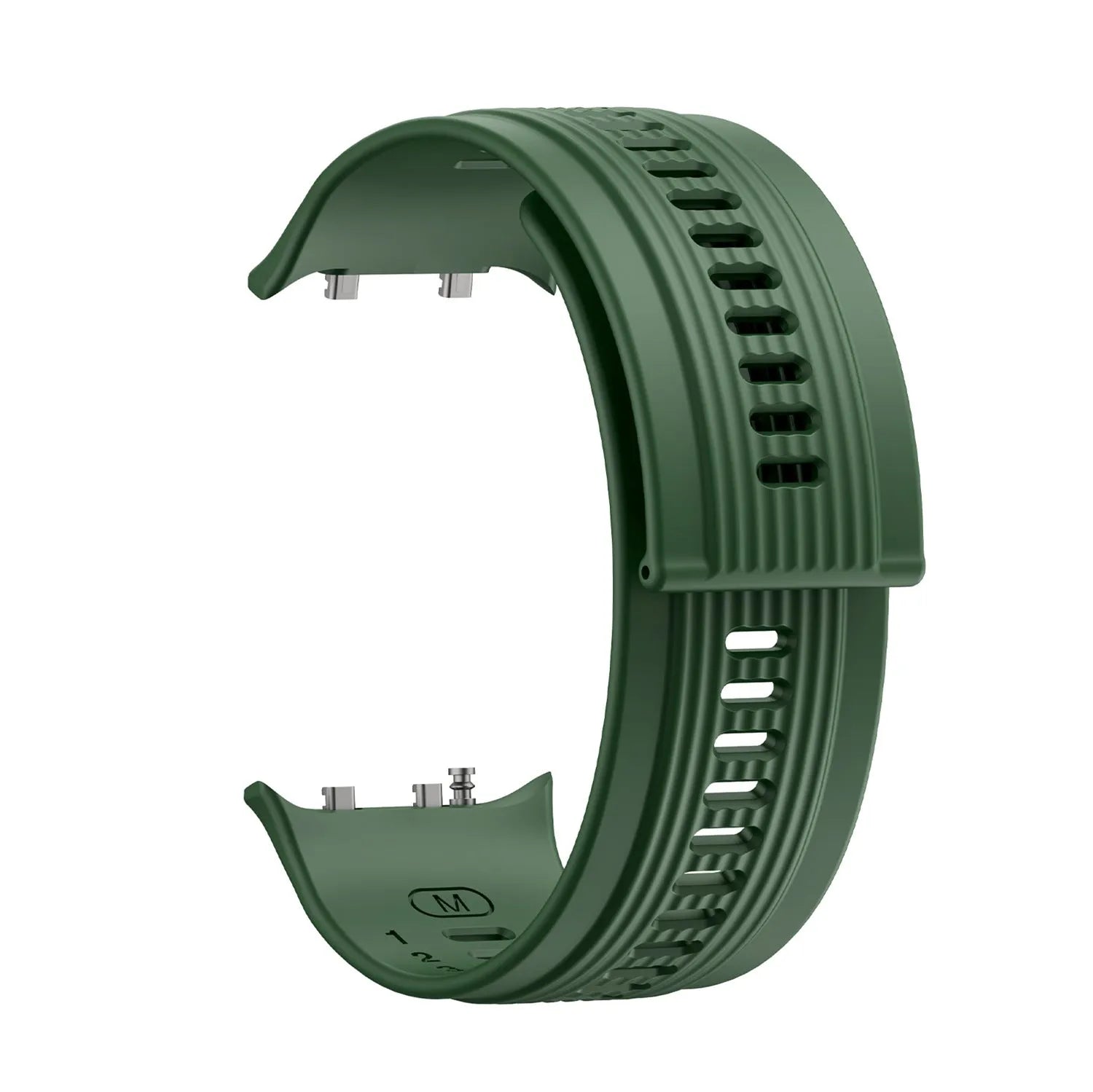 Silicone Strap, green, without a watch, 3/4 front view