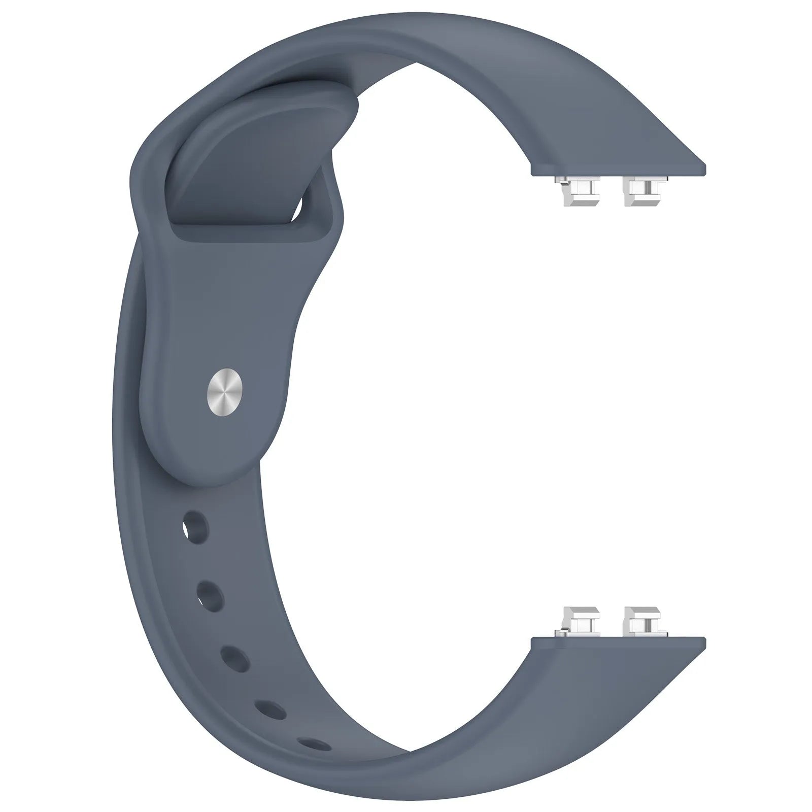 Silicone Sport Strap, grey-blue, without a watch, 3/4 front view