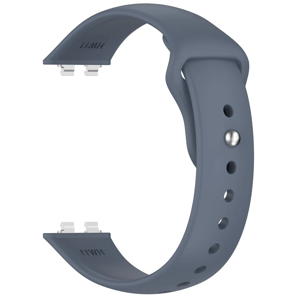 Silicone Sport Strap, grey-blue, without a watch, 3/4 front view