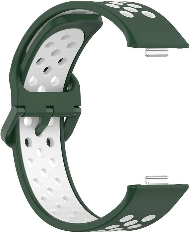 Silicone Sport Strap, green/white, without a watch, 3/4 front view