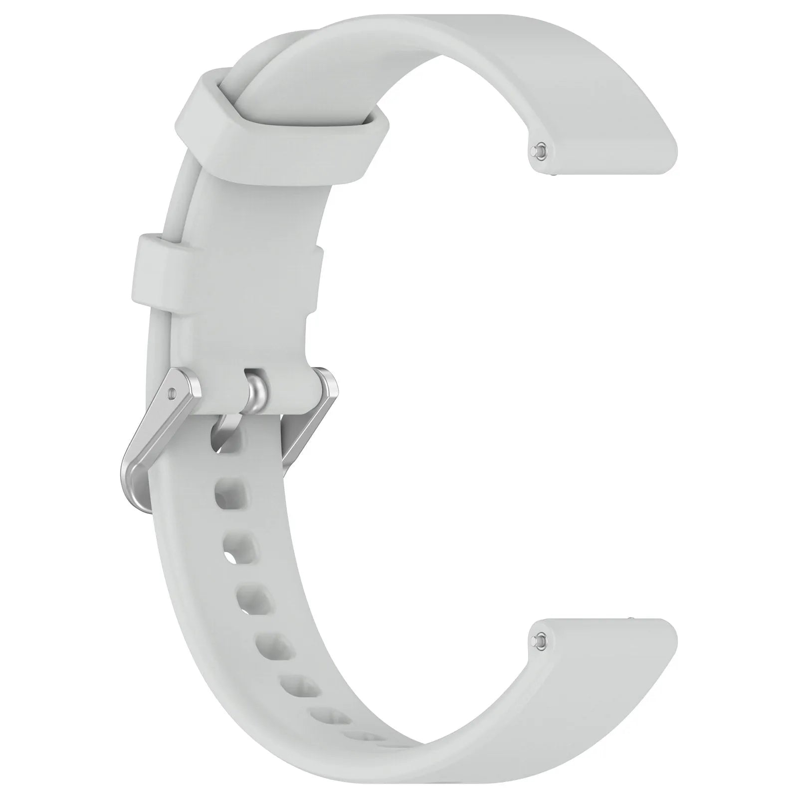 Pebble Round 2 - 14mm Klassisches Silikonarmband (Hellgrau)