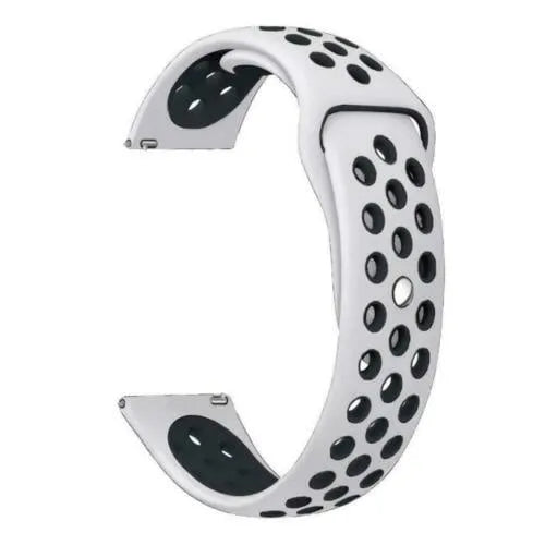 Silicone Sport Strap, white/black, without a watch, 3/4 front view