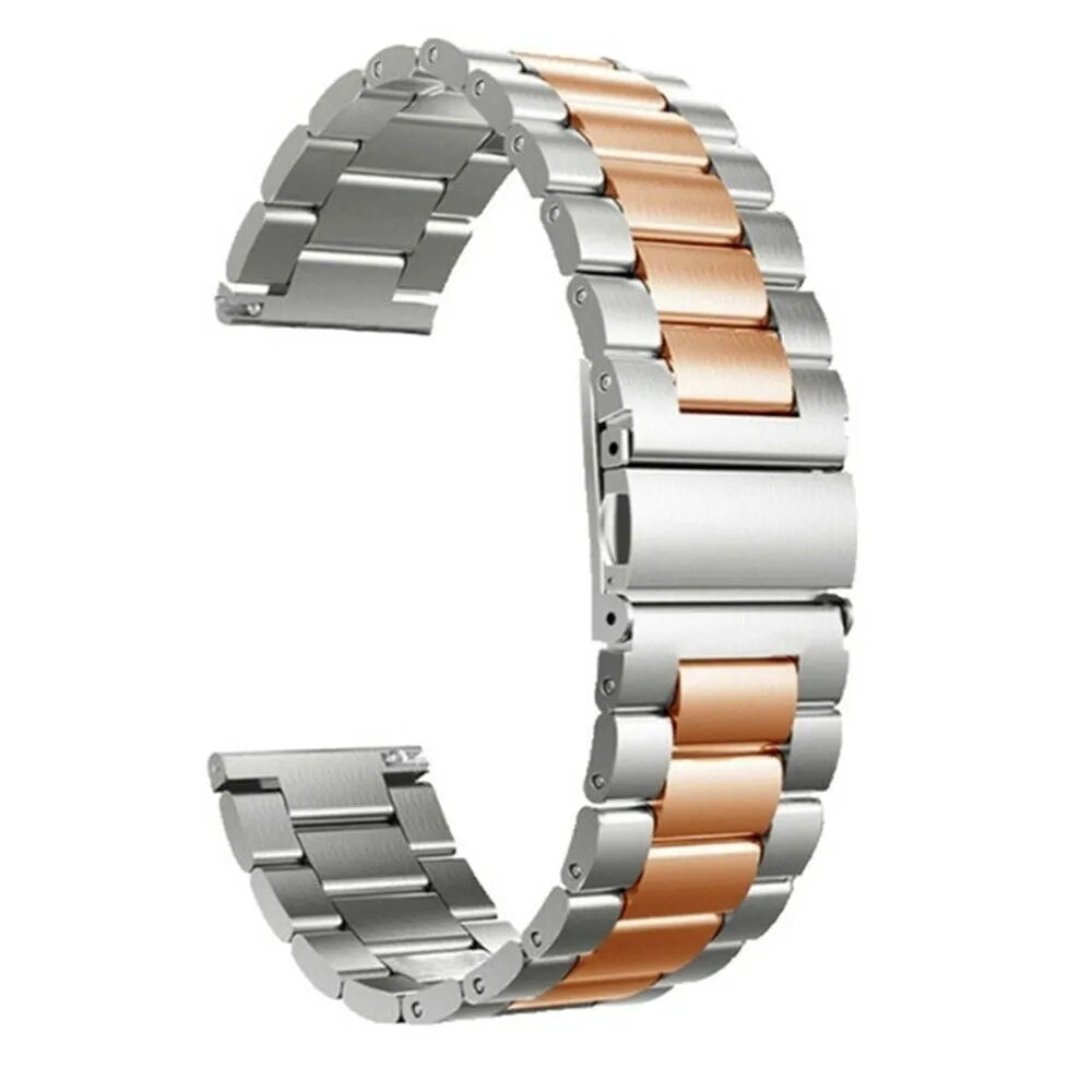 Steel Strap, silver/rose gold, without a watch, 3/4 front view