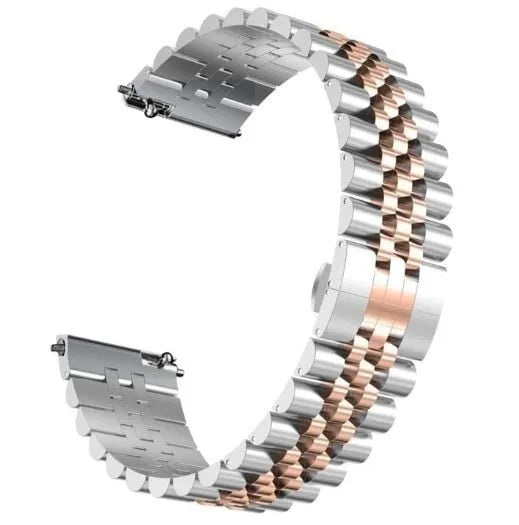 Steel Strap, silver/rose gold, without a watch, 3/4 front view