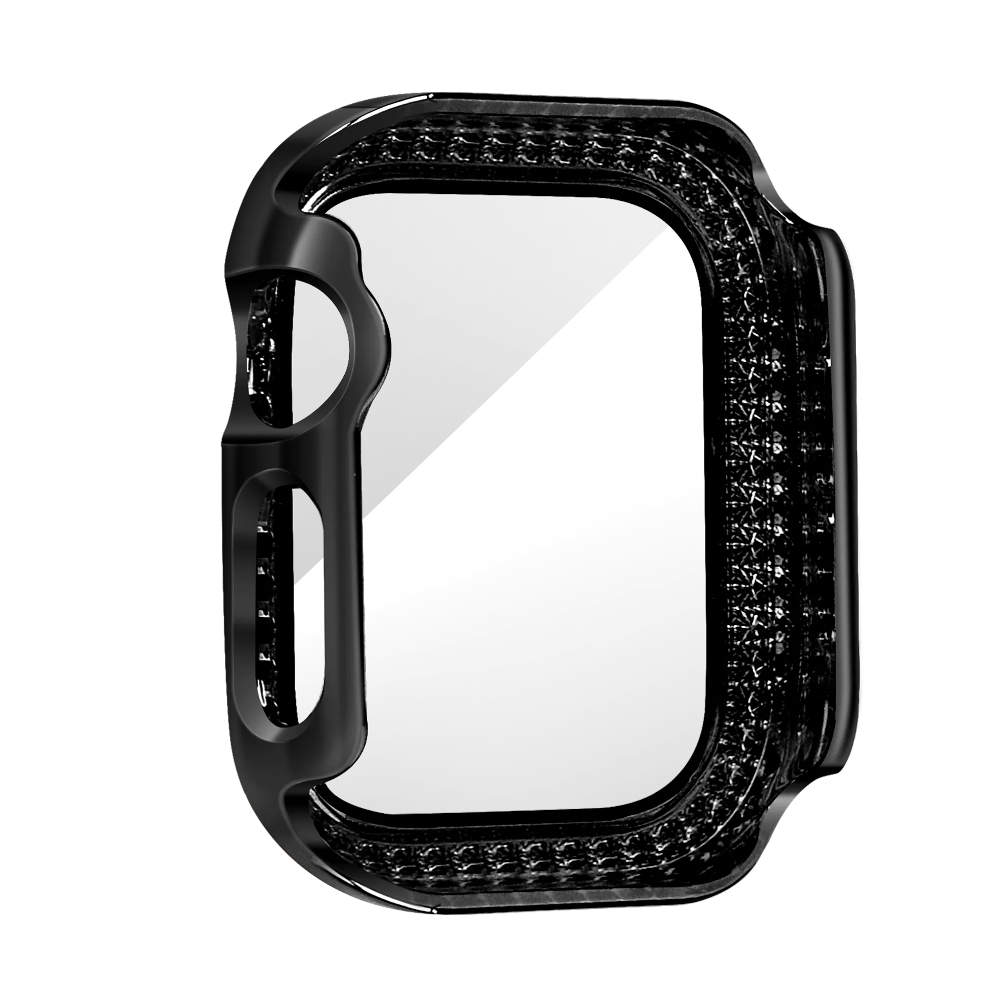 Bandz Apple Watch 10/11 - 42mm Diamond Hülle mit Glass (Schwarz)