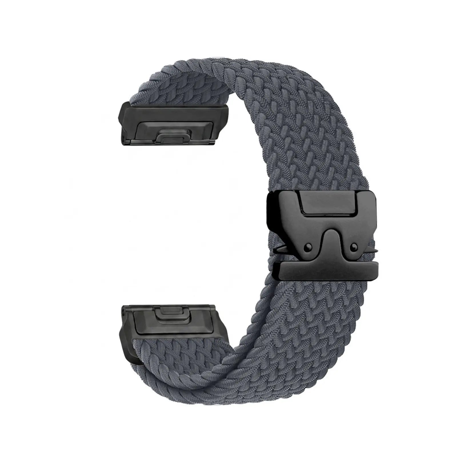 Garmin Forerunner 965 Geflochtenes Armband mit P-Schnalle (Dunkelgrau mit Schwarz)