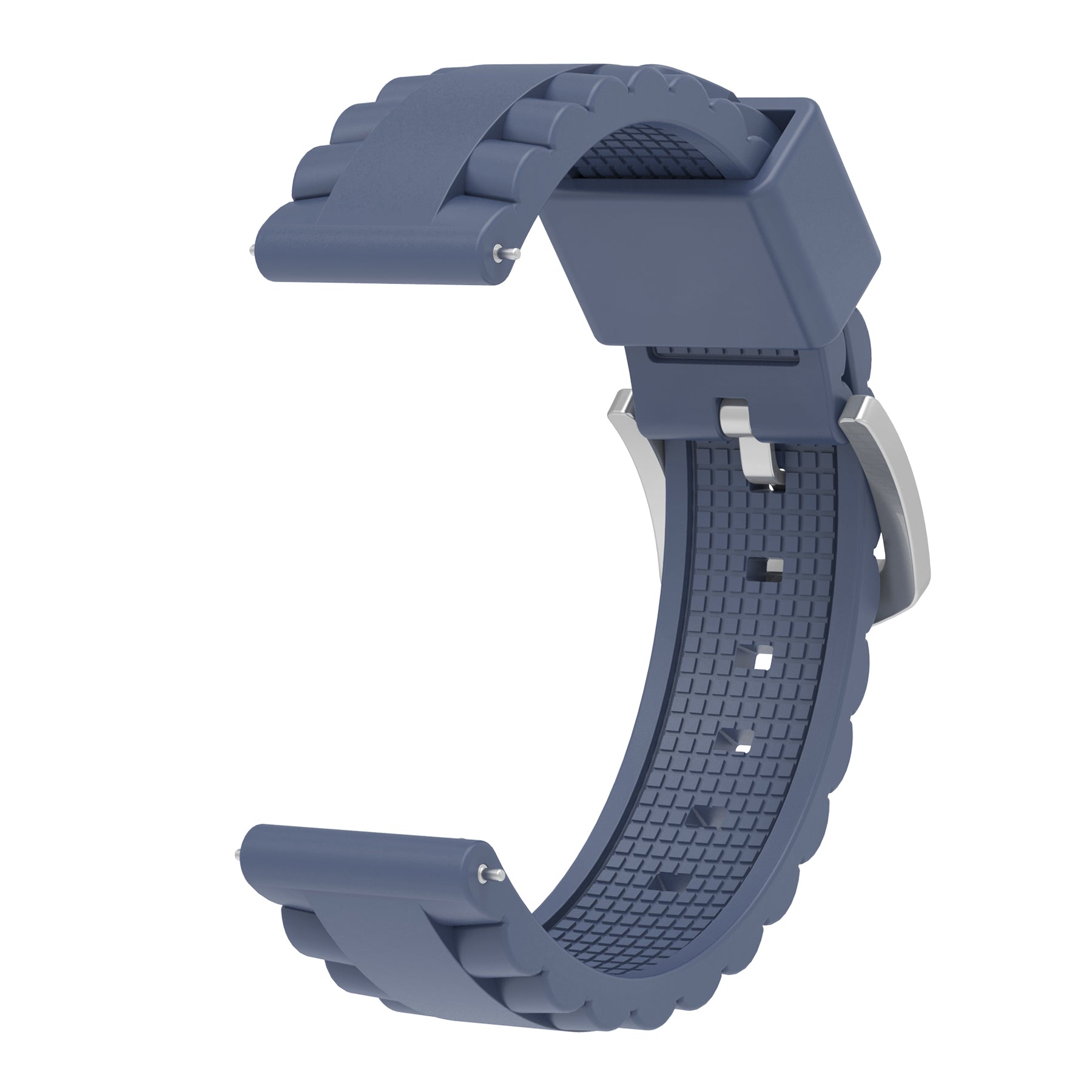 Universal 24mm Wave Silicone Strap (Greyblue)
