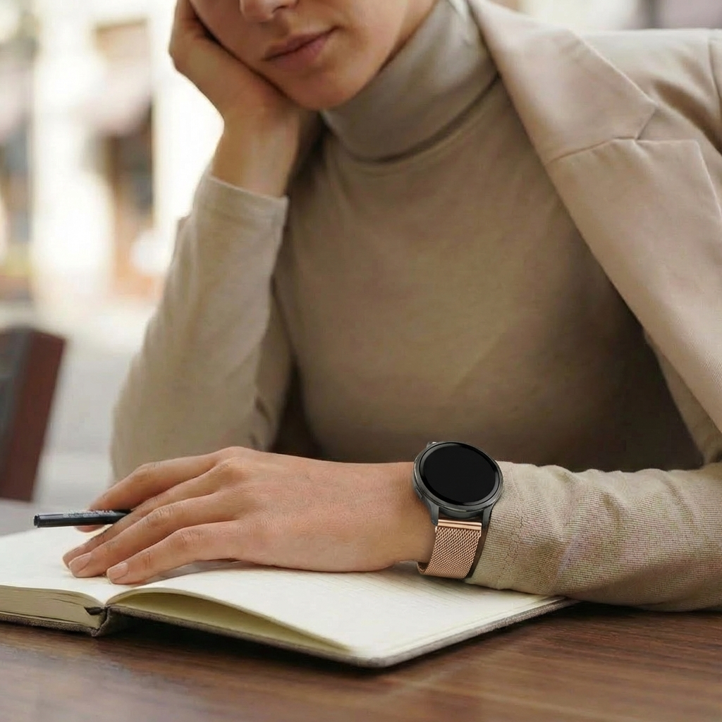 Bandz Garmin Venu 4 - 41mm Milanese Loop Armband (Roségold)