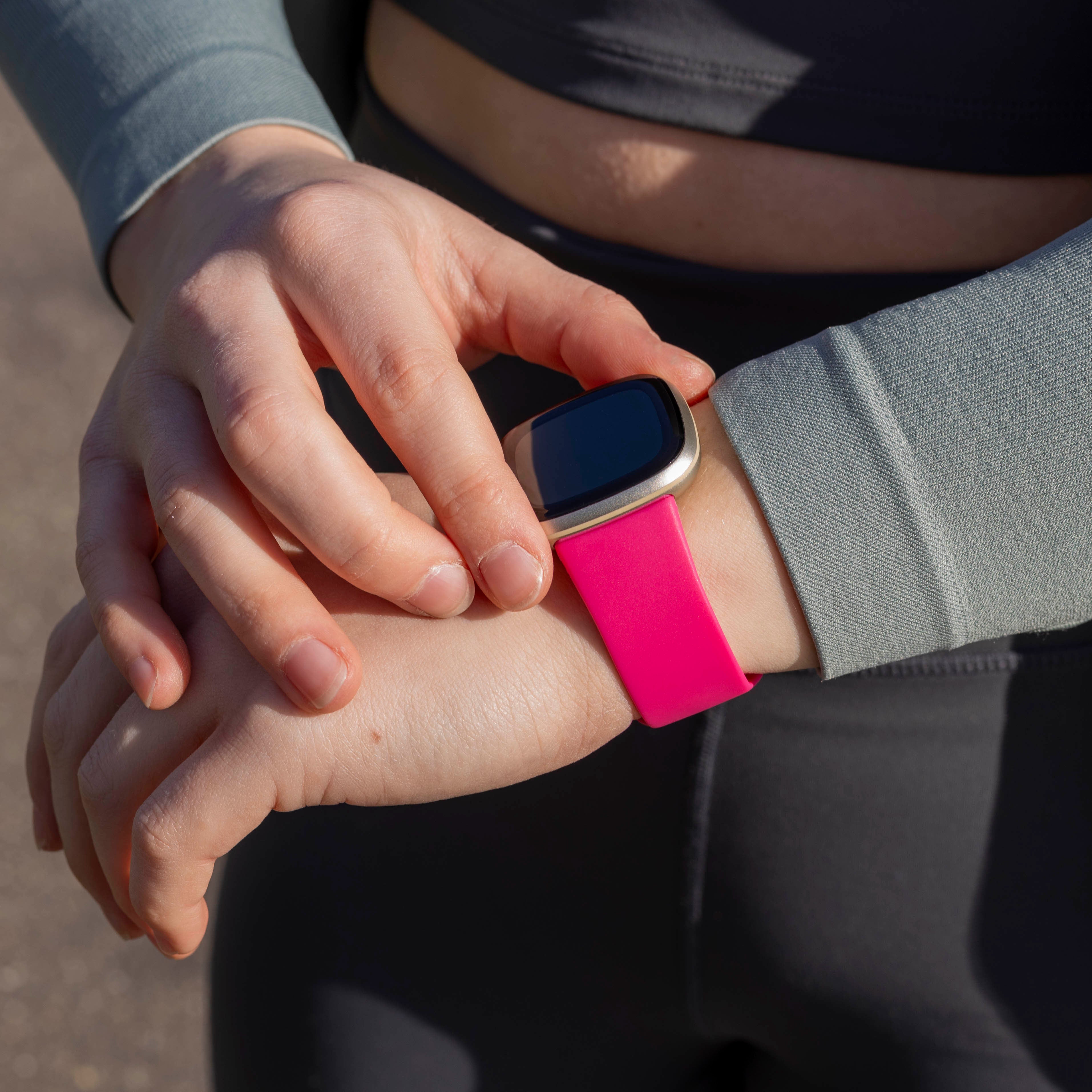 Fitbit Sense 2 Silicone Strap Classic (Bright Pink)