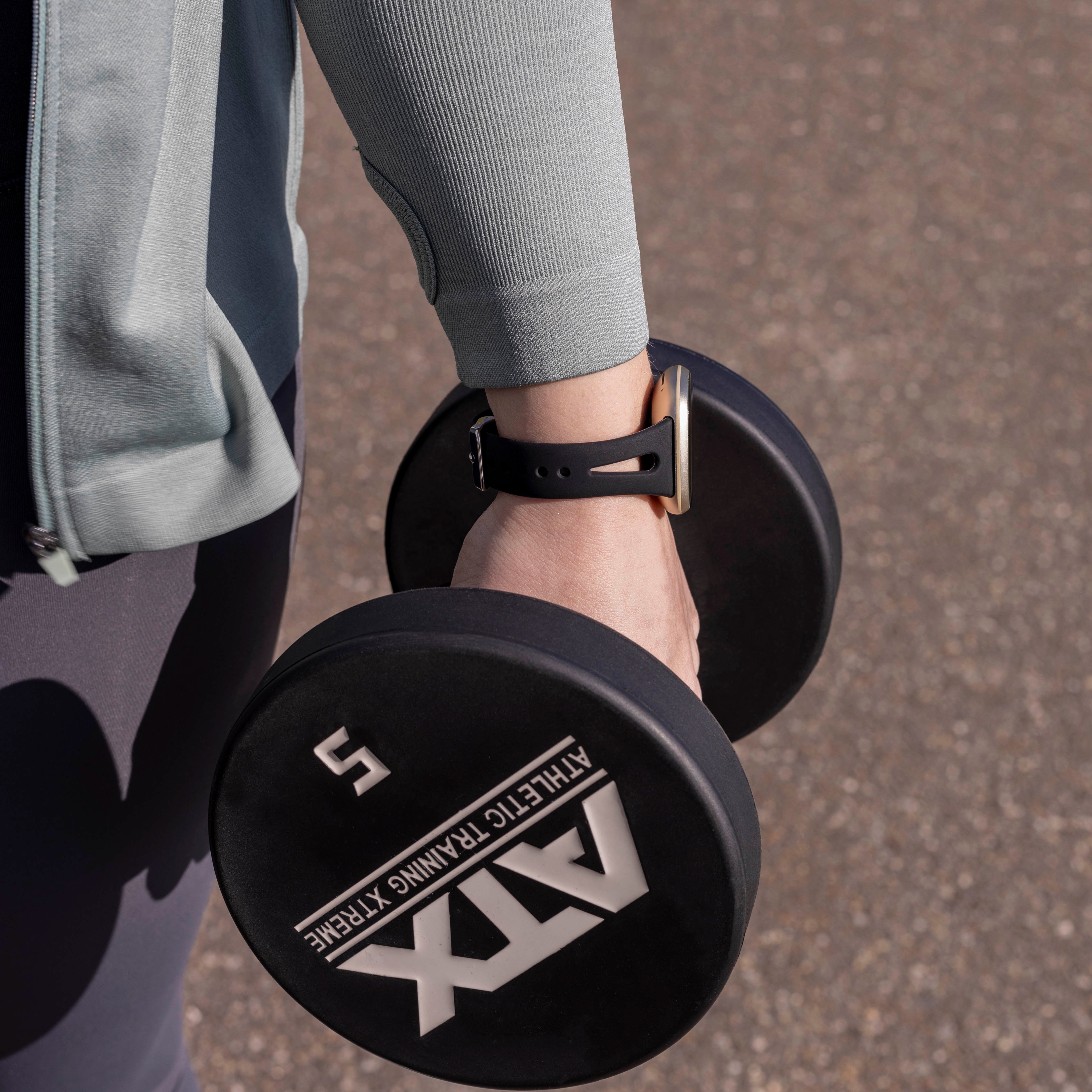 Fitbit Sense 2 Luxus Silikonarmband (Schwarz)