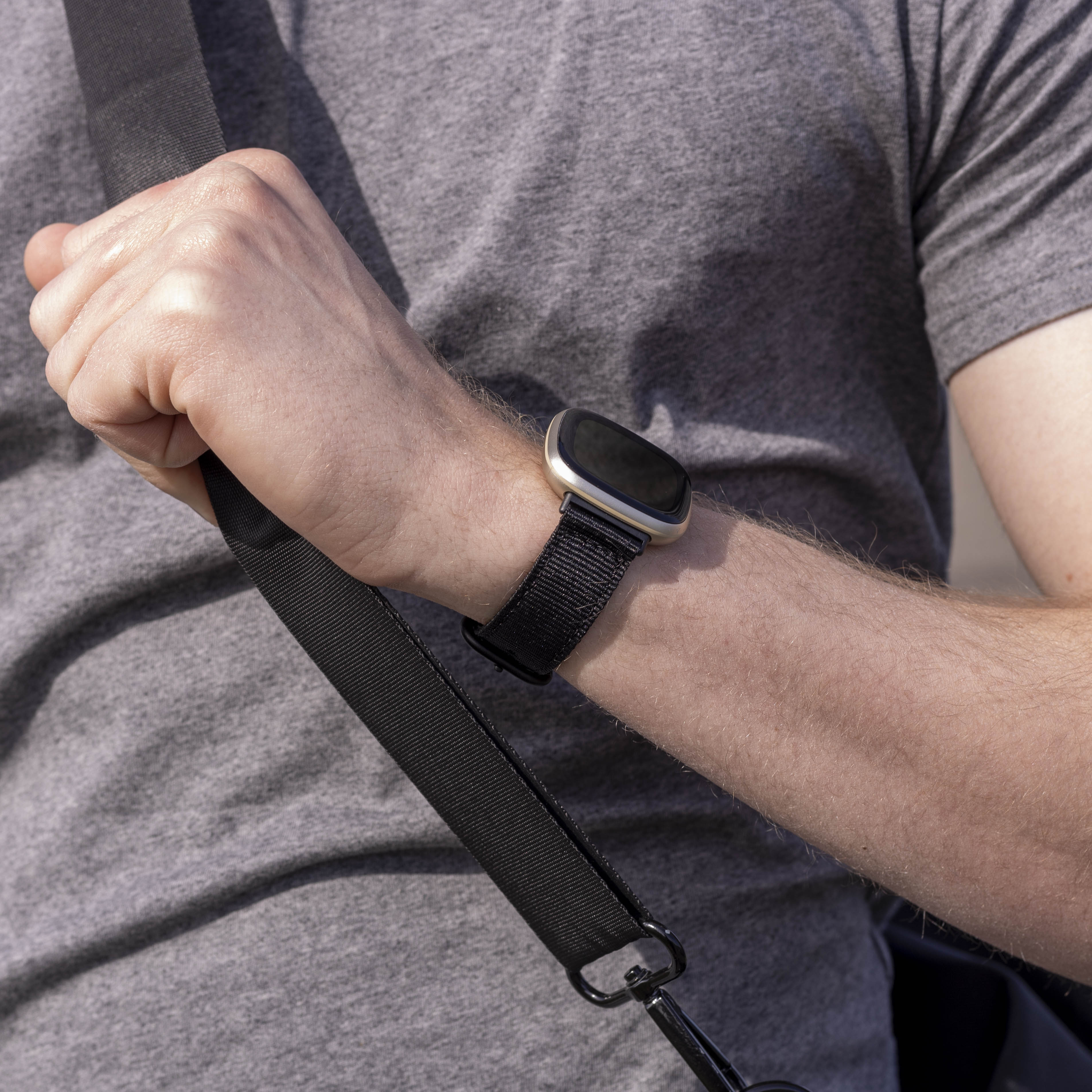 Fitbit Versa 3 Nylonschnallenband (Schwarz)