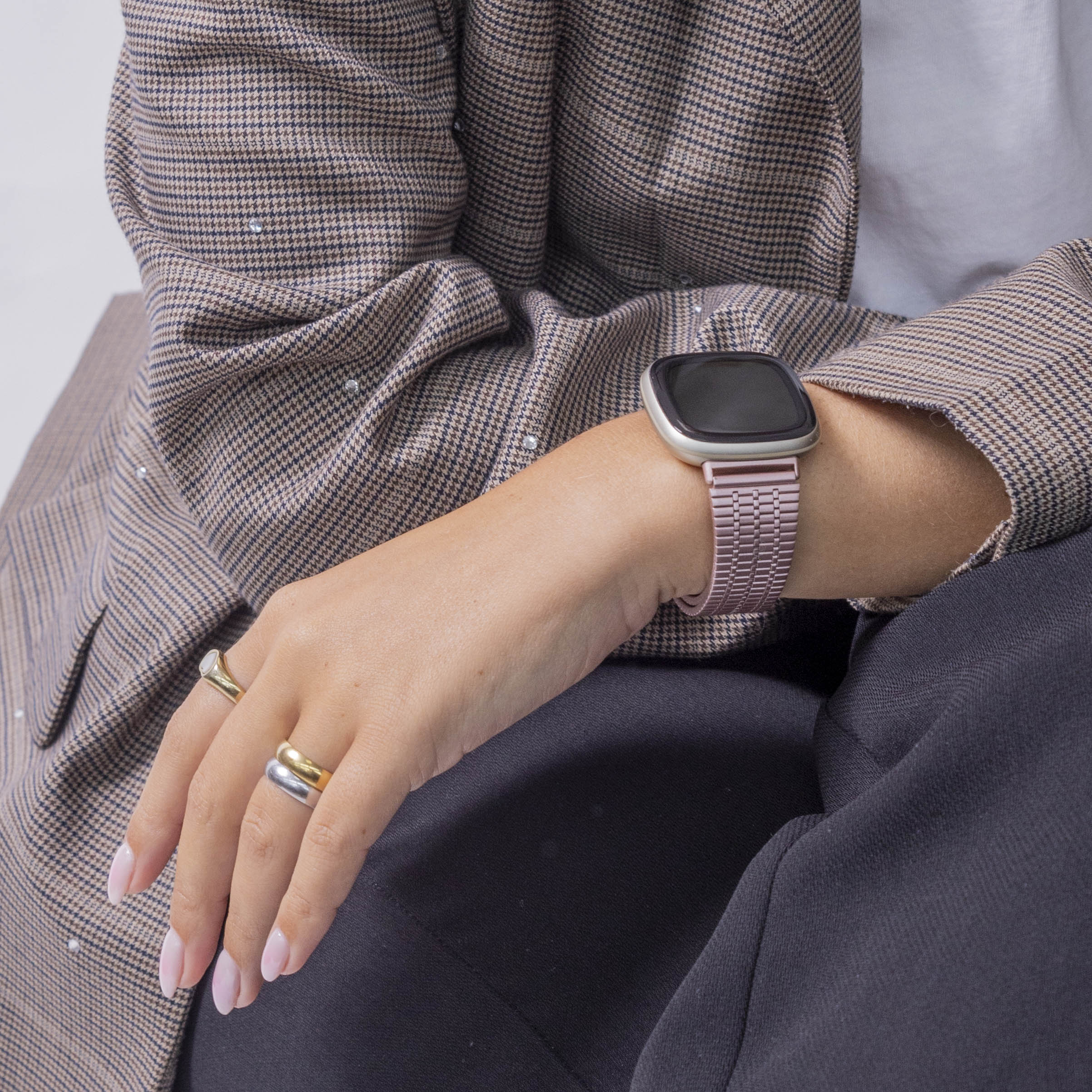 Fitbit Sense Edelstahlband (Rosa)