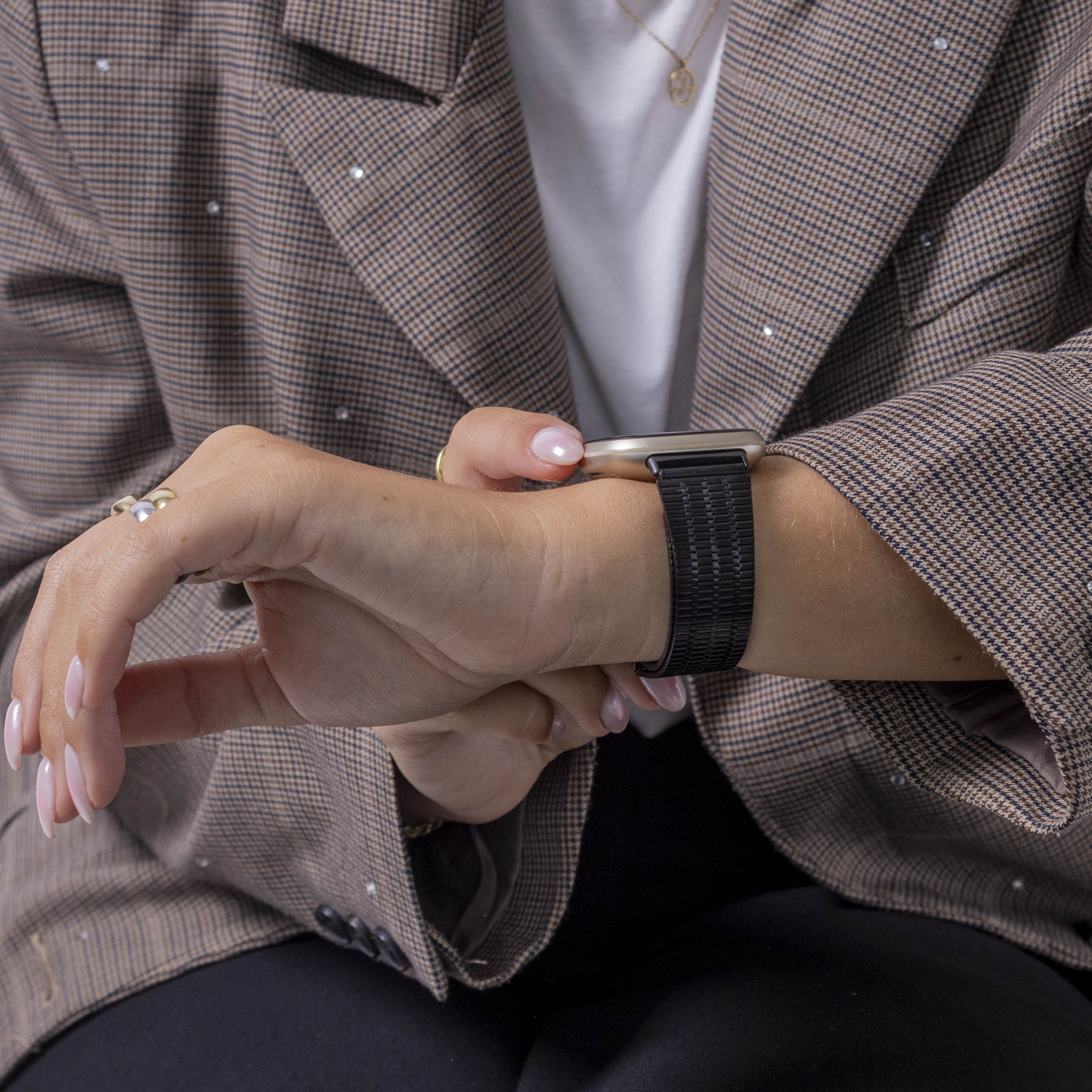 Fitbit Sense Edelstahlband (Schwarz)