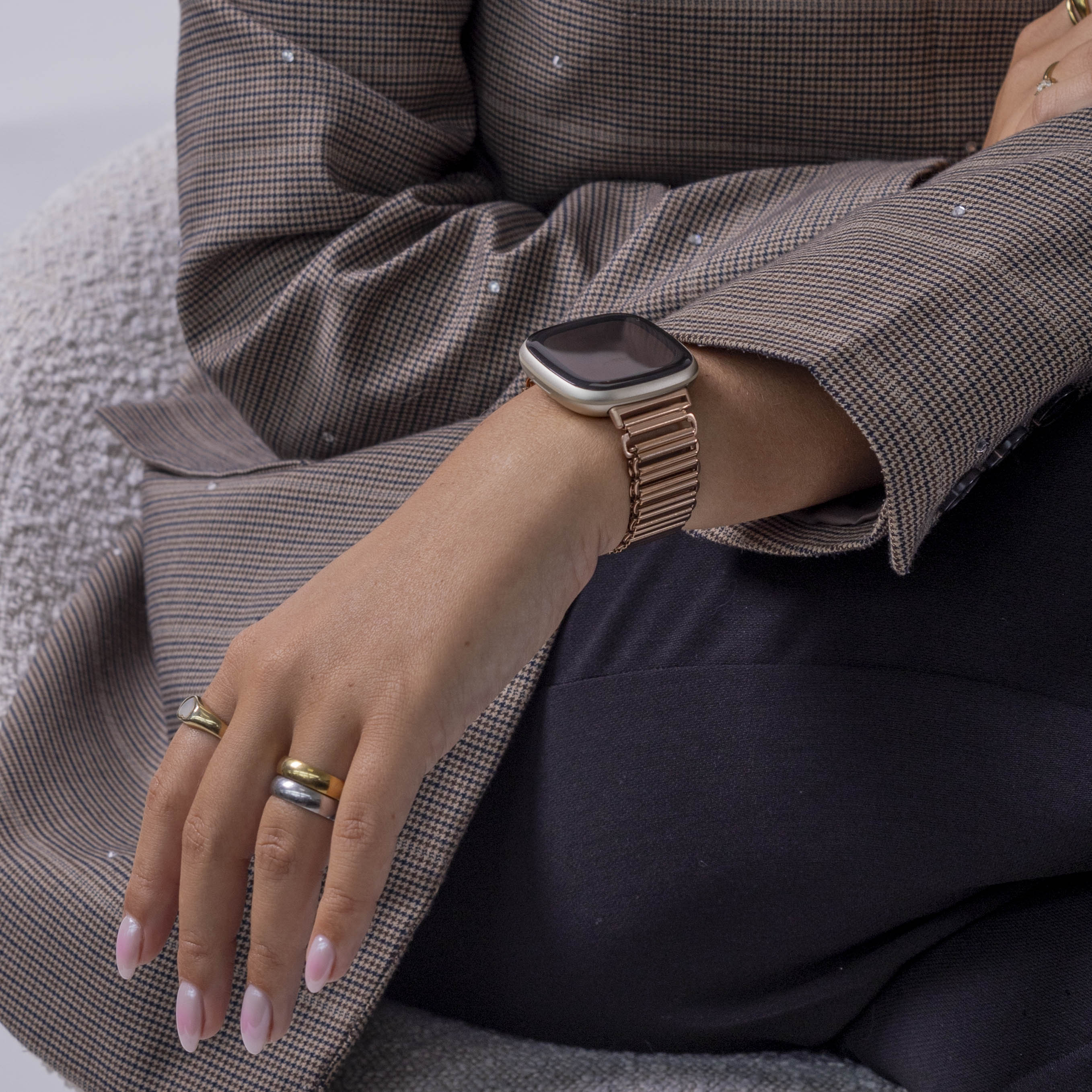 Fitbit Sense Stahl-Loop Armband (Roségold)