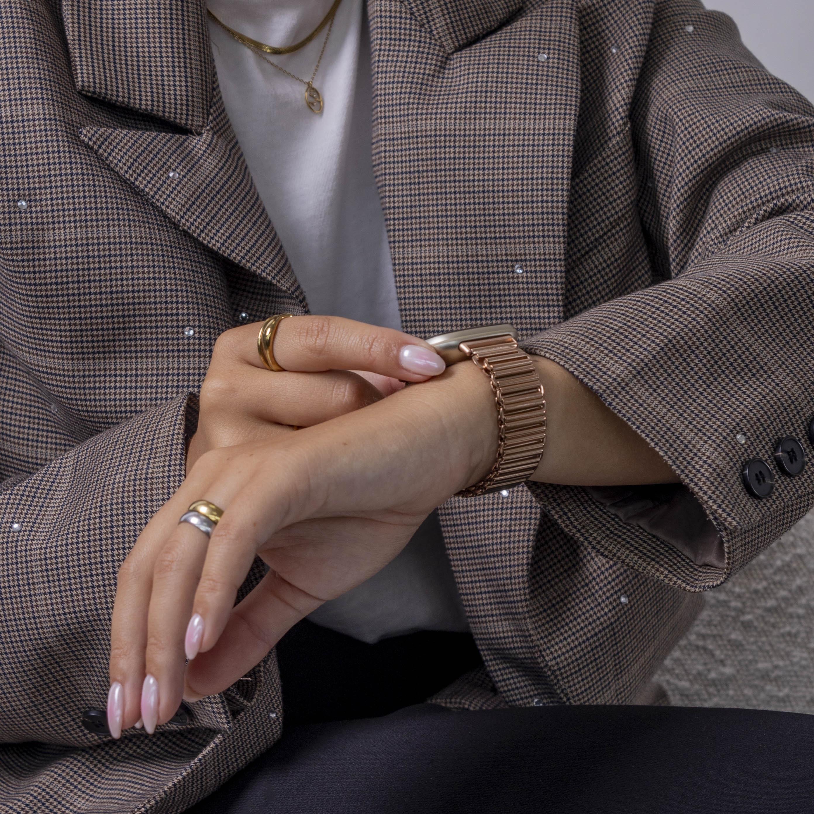 Fitbit Sense Stahl-Loop Armband (Roségold)