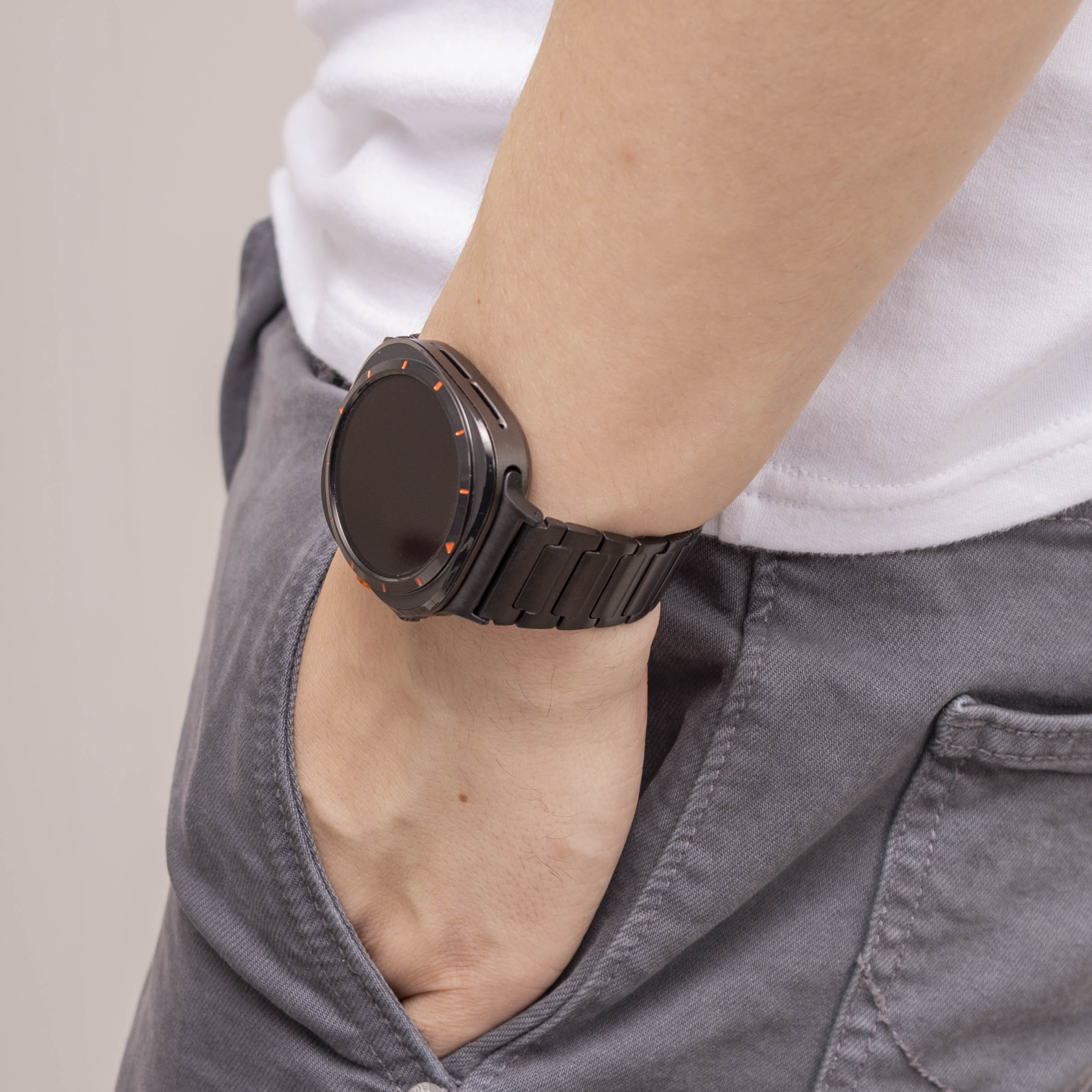 Bandz Samsung Galaxy Watch Ultra Stahlgliederband 'Deluxe' (Schwarz)