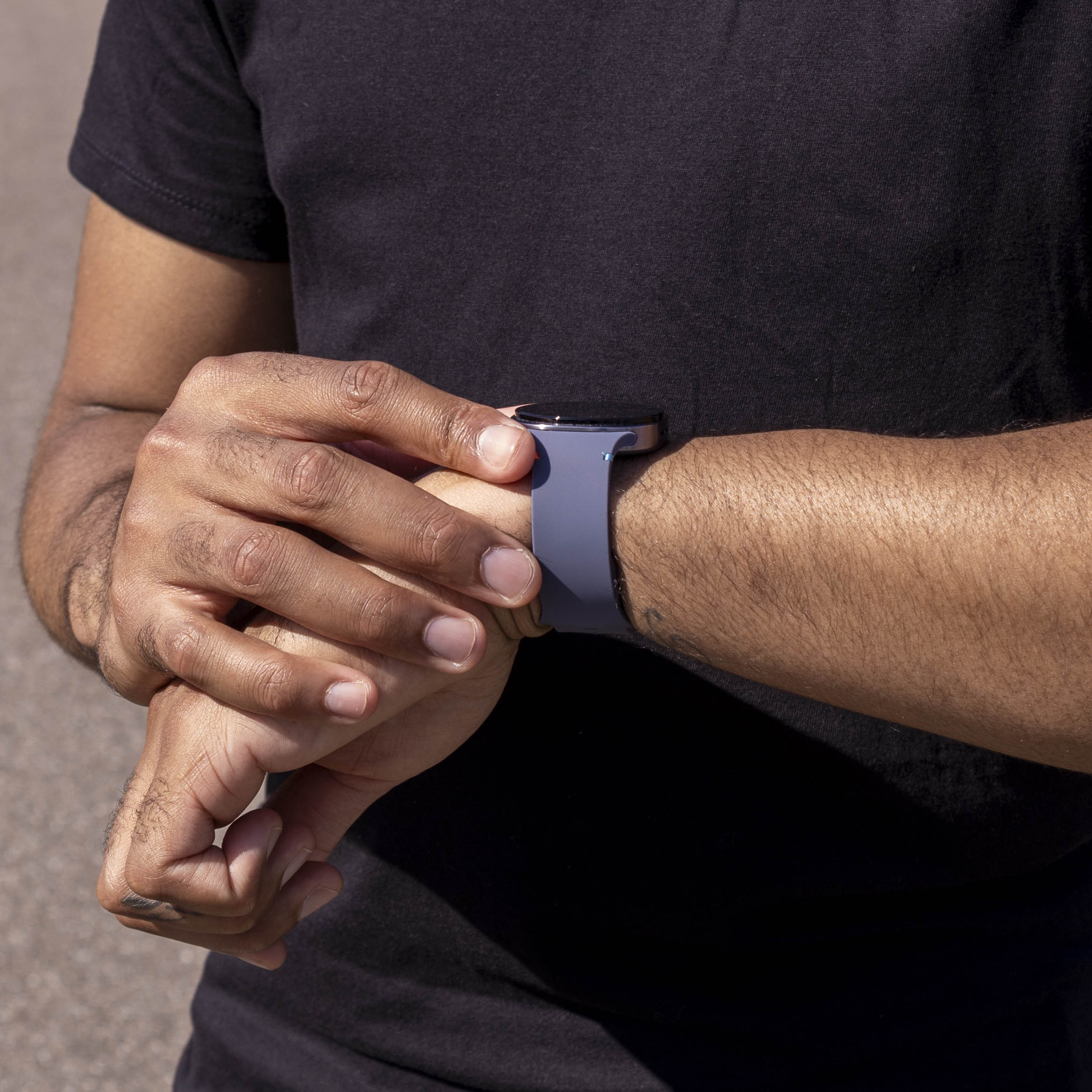 Samsung Galaxy Watch 8 - 44mm Silikonarmband (Grau/Blau)