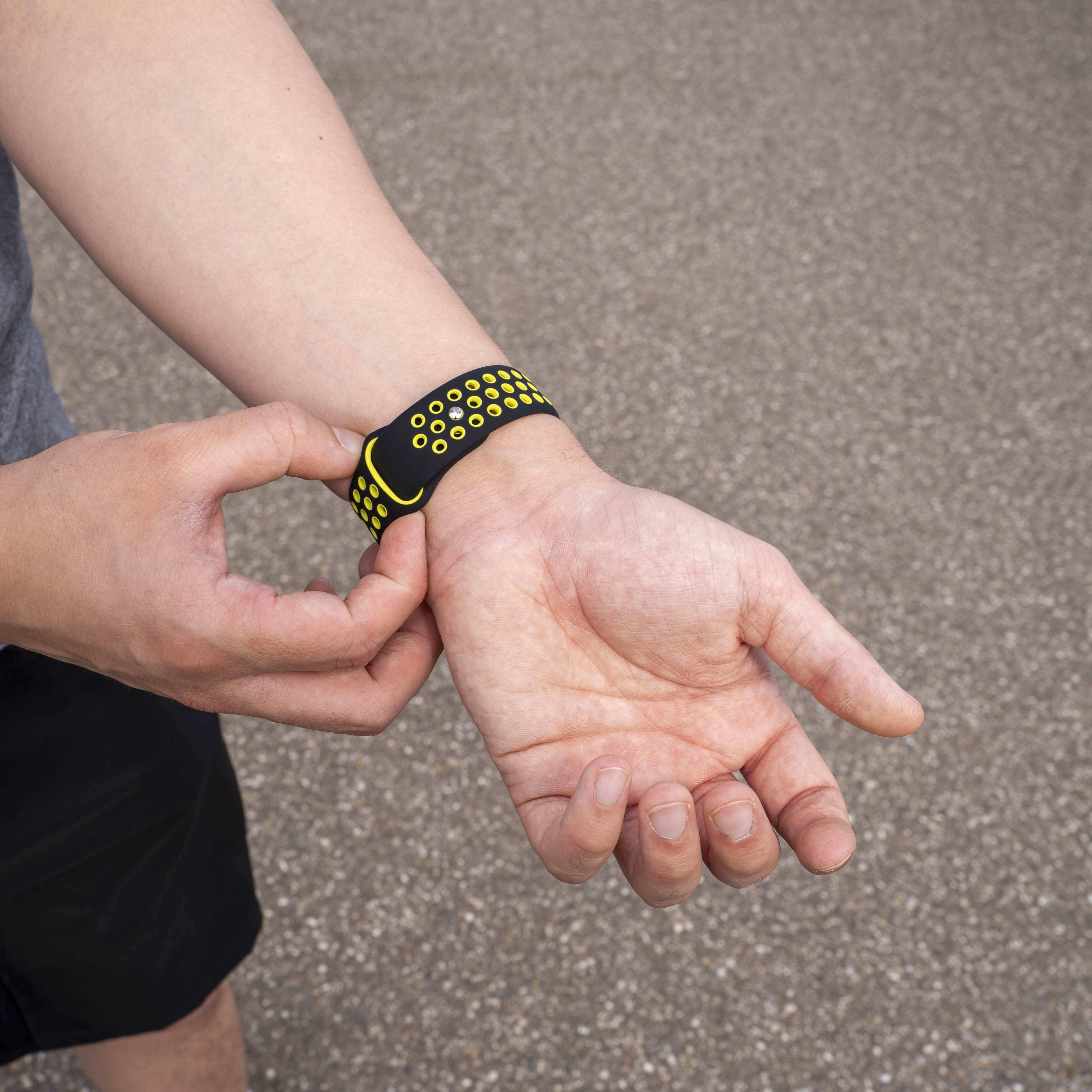 Samsung Galaxy Watch 8 - 44mm Sportarmband (Schwarz/Gelb)