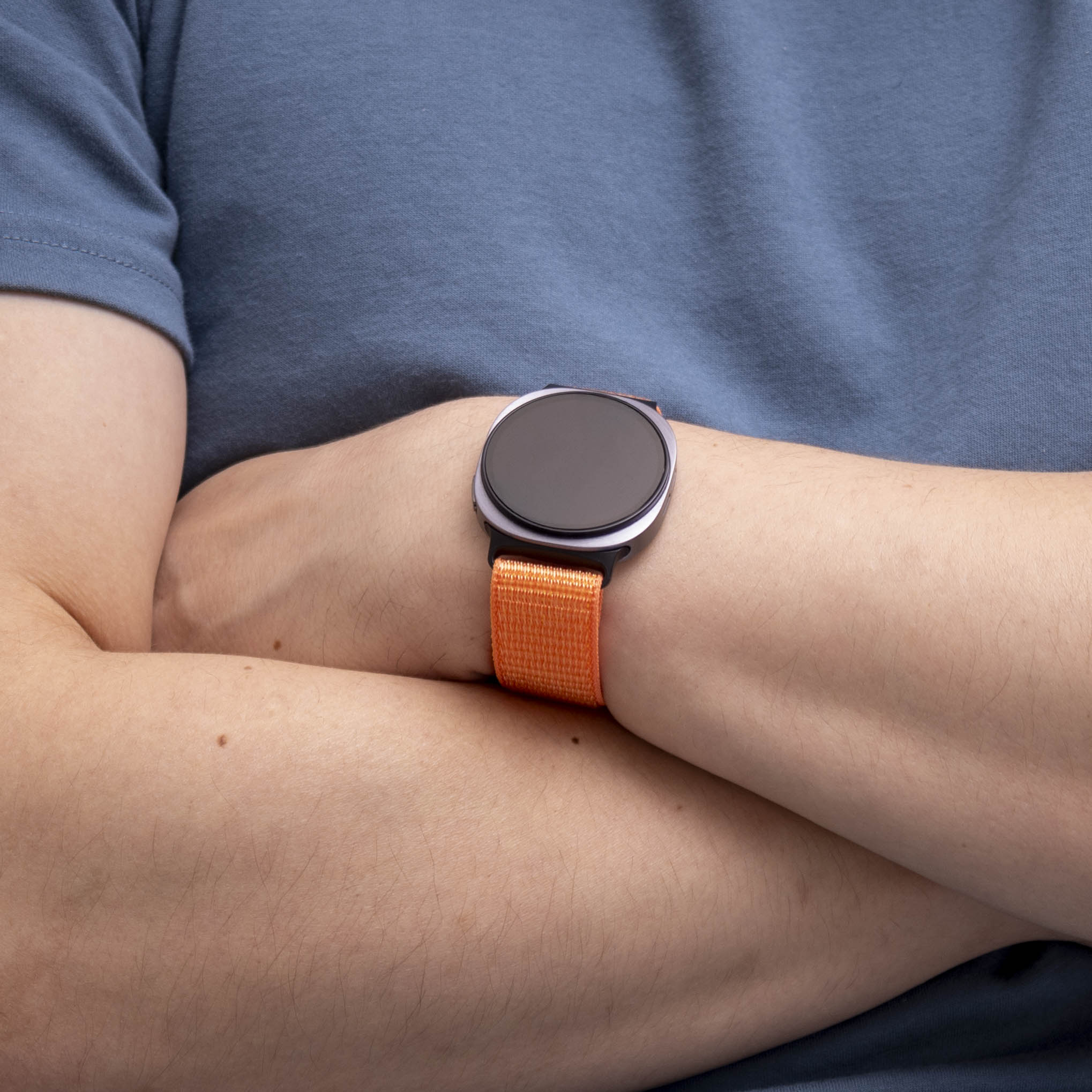 Samsung Galaxy Watch 8 - 44mm Nylonarmband (Orange)