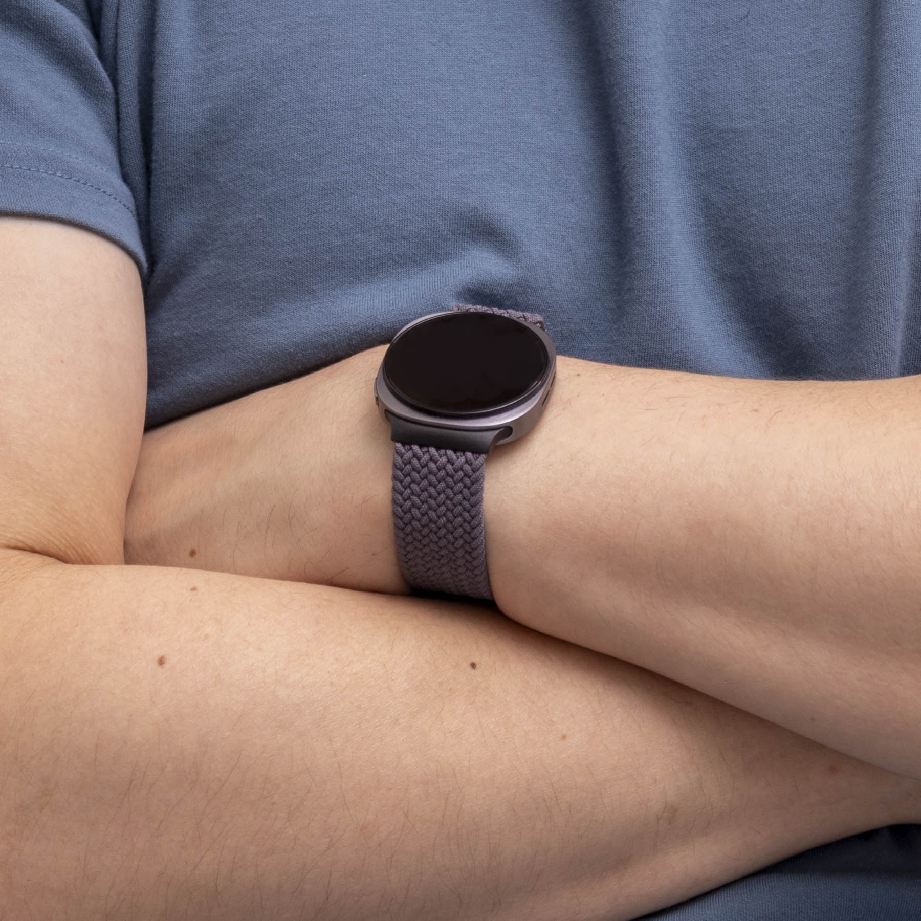 Samsung Galaxy Watch 8 - 44mm Geflochtenes Armband mit P-Schnalle (Dunkel Grau)